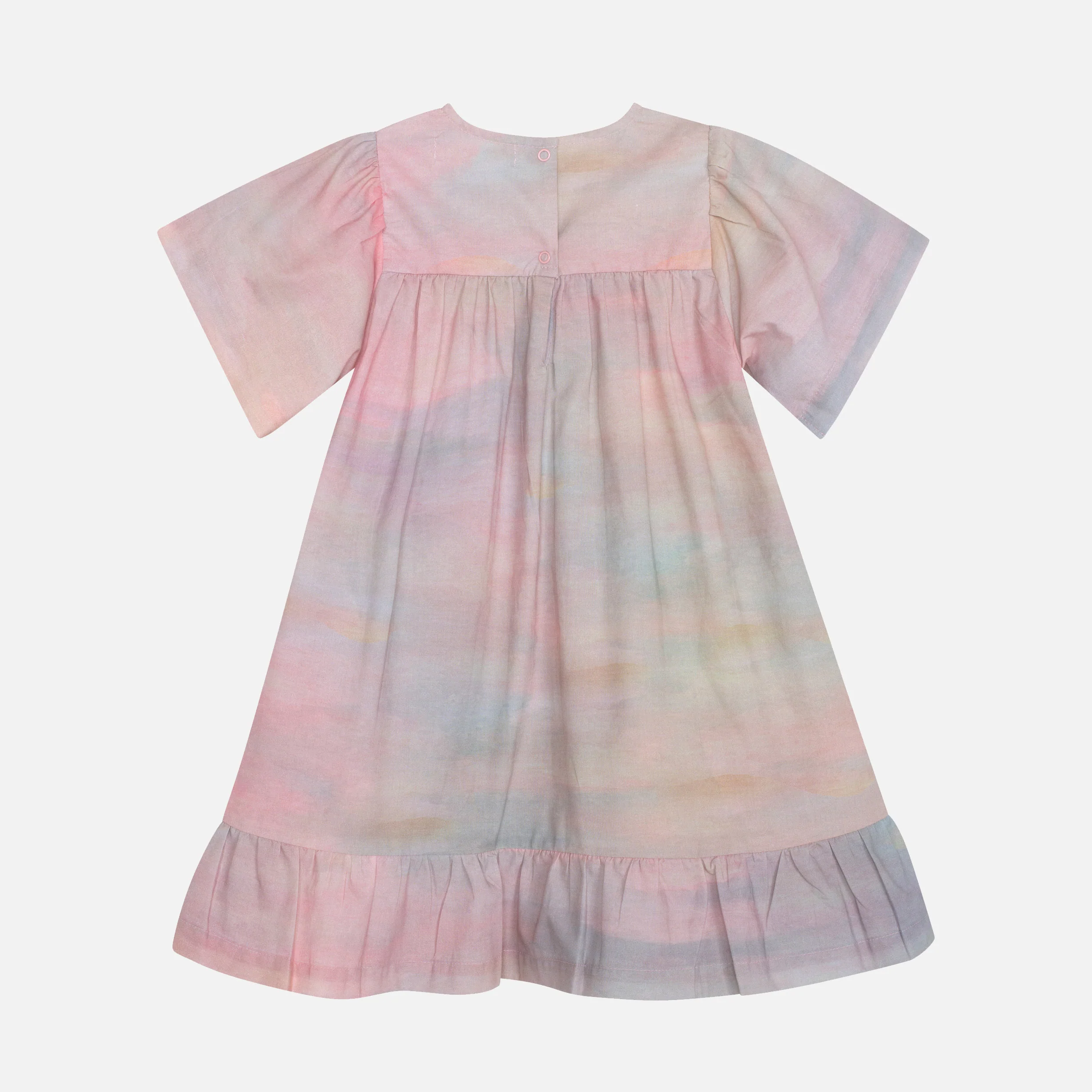 Kids Cotton Flair Dress - Dawn - Image 4