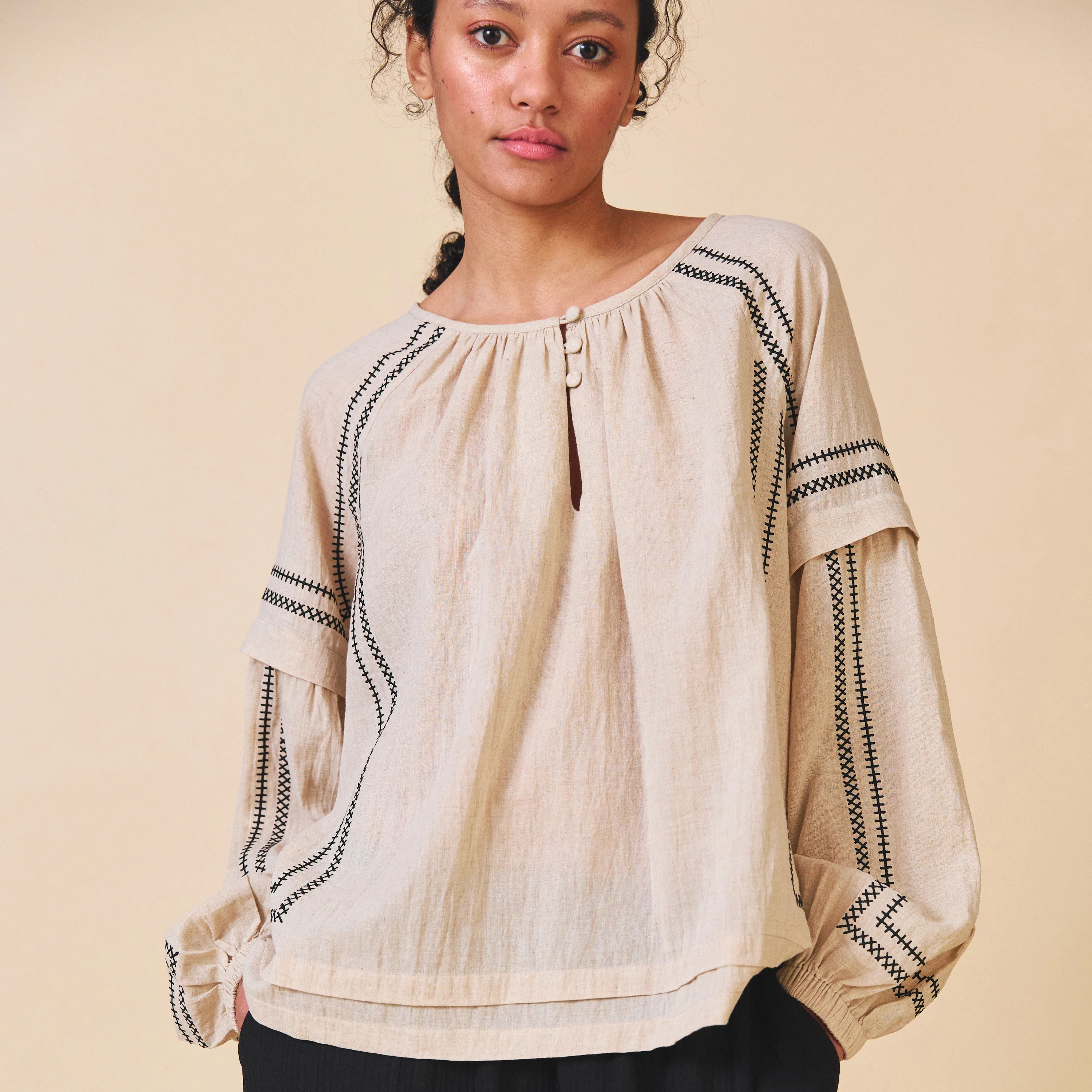 Women's Cotton Elodie Shirt - Ecru - Image 2