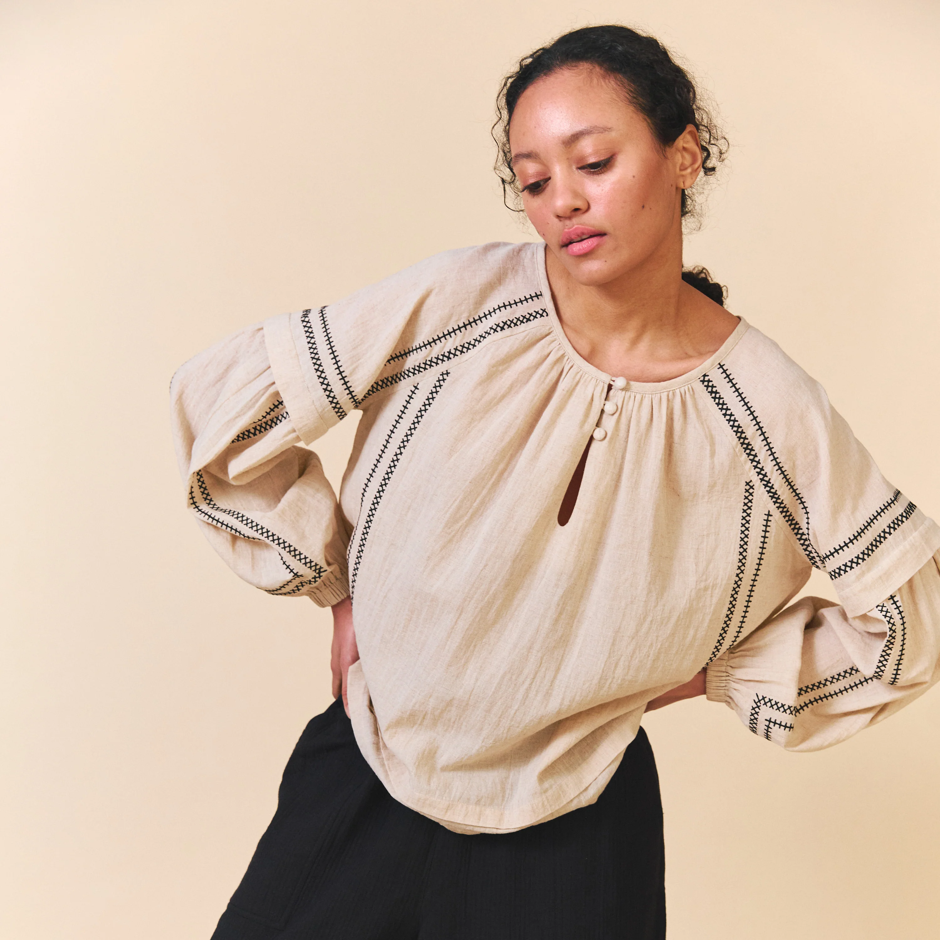 Women's Cotton Elodie Shirt - Ecru - Image 4