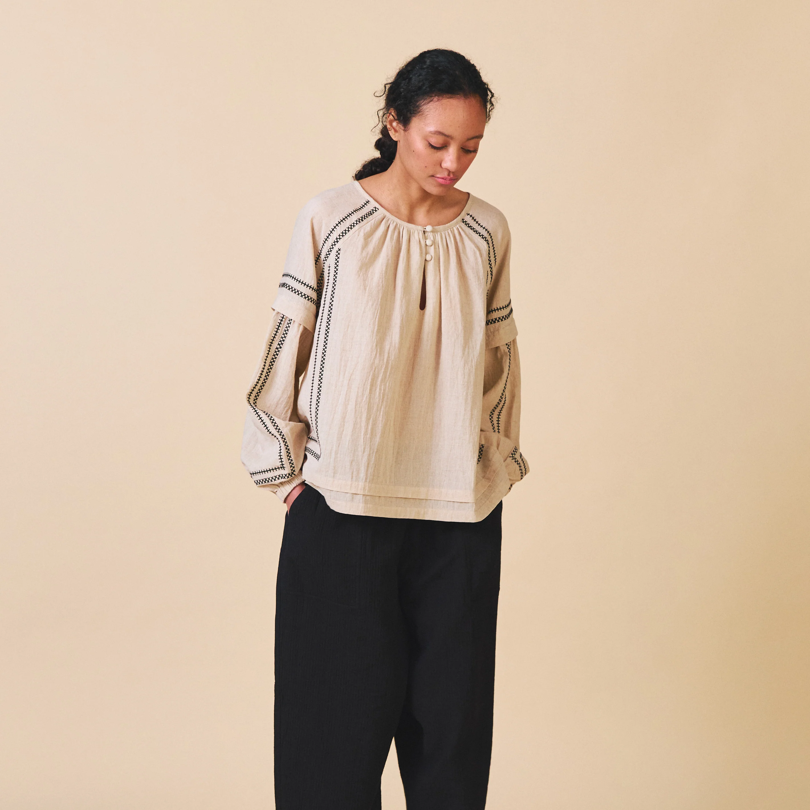 Women's Cotton Elodie Shirt - Ecru - Image 5