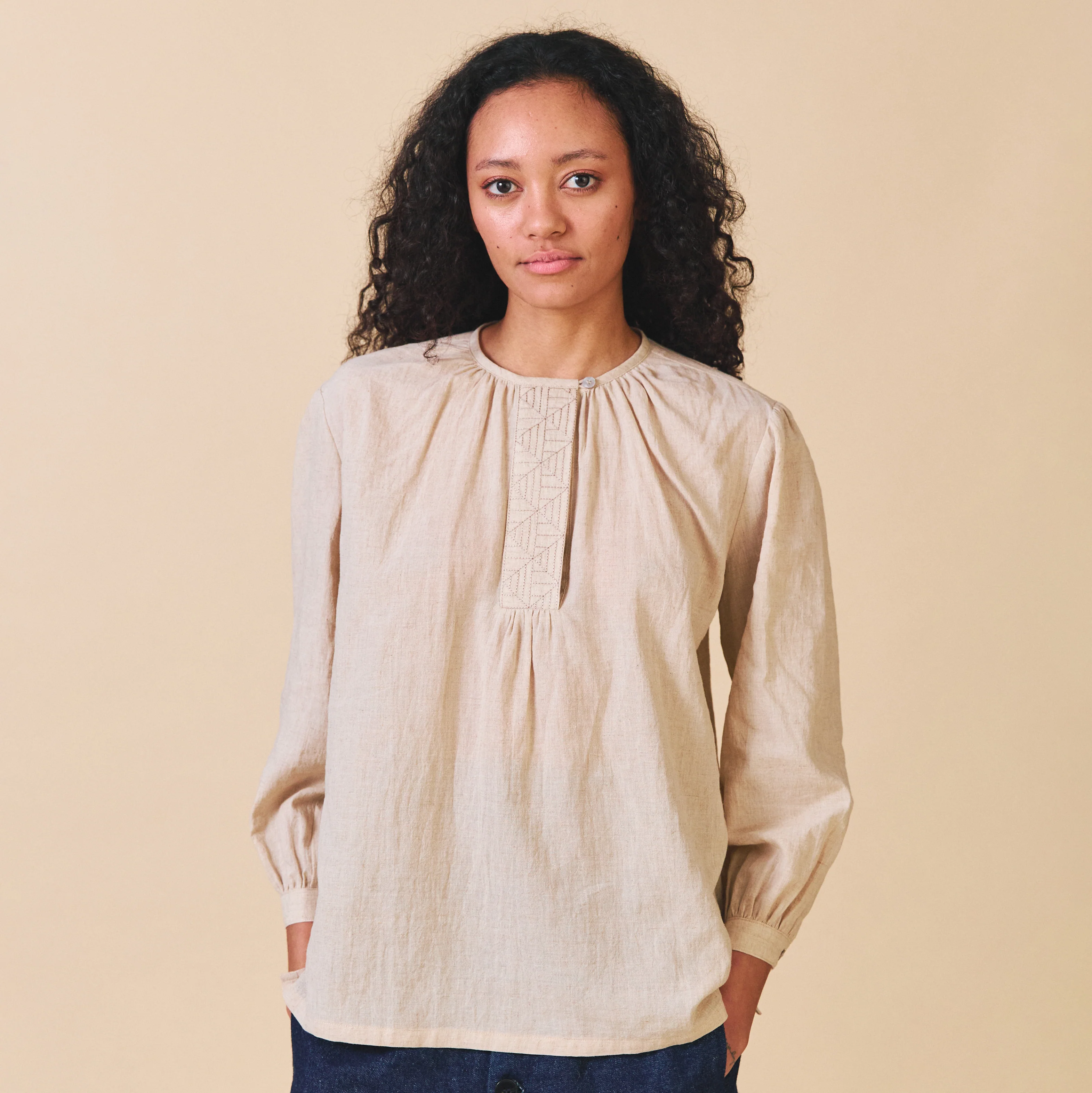 Women's Cotton Nancy Shirt - Oat - Image 2