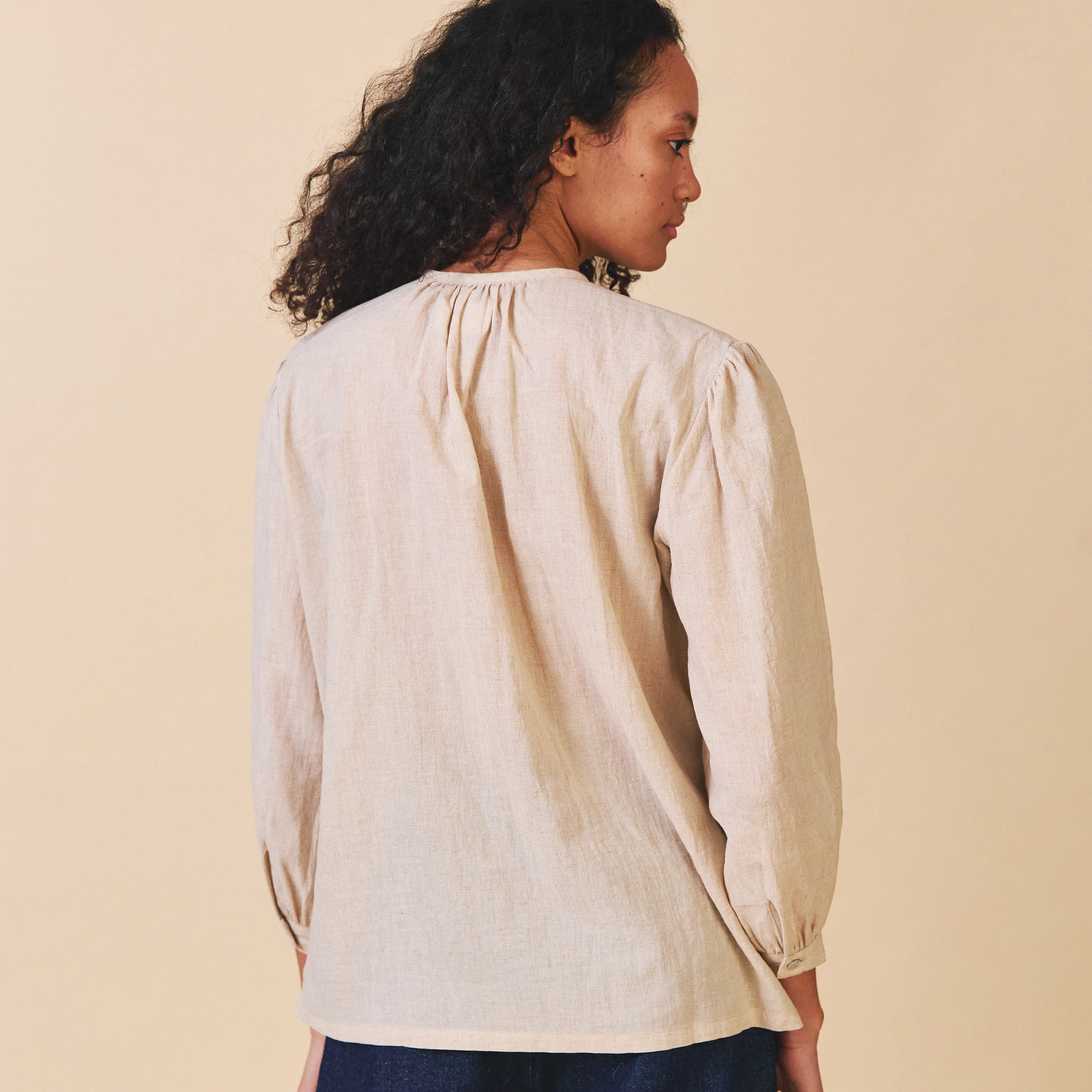 Women's Cotton Nancy Shirt - Oat - Image 3