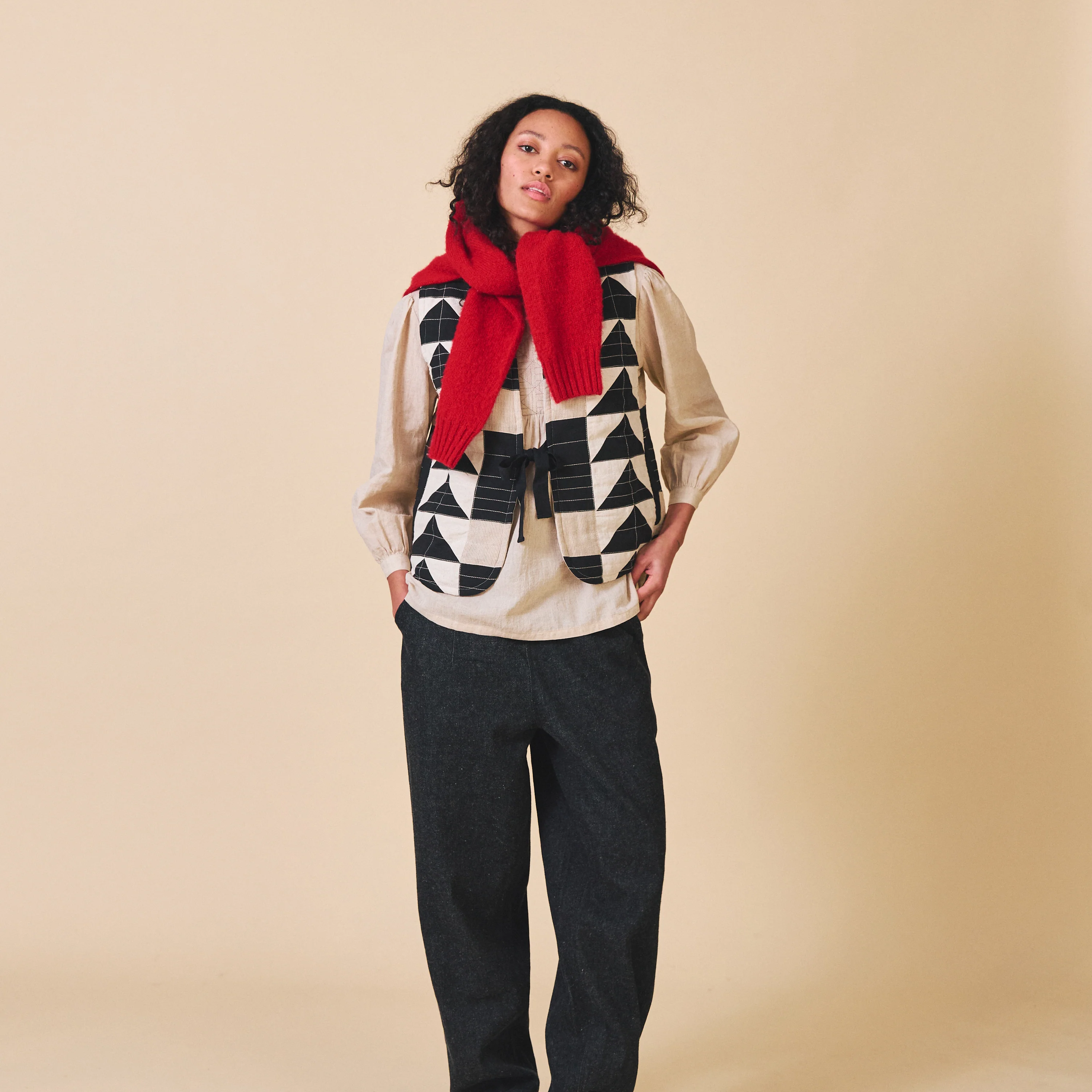 Women's Cotton Sib Vest - Mono Mix - Image 4