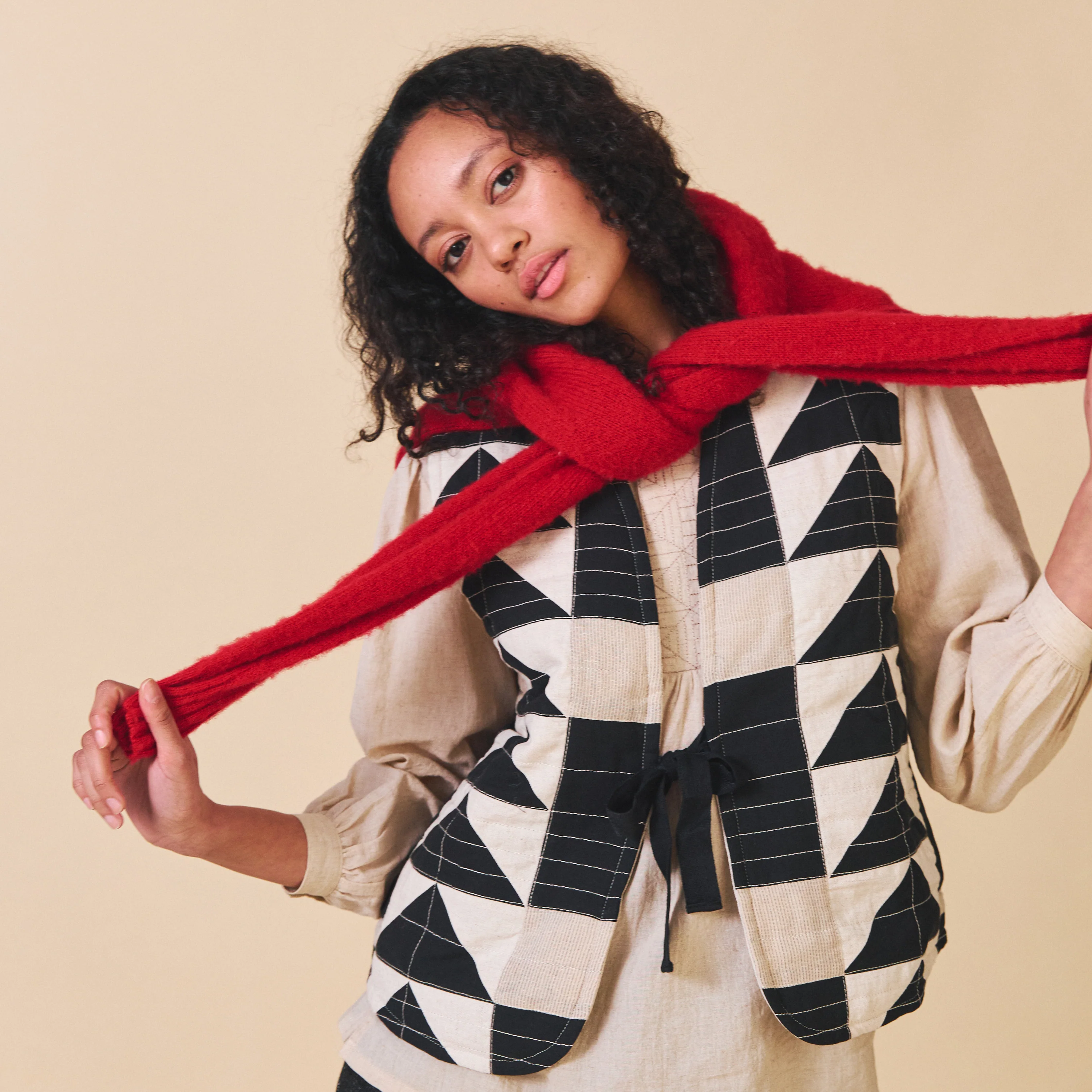 Women's Cotton Sib Vest - Mono Mix - Image 5