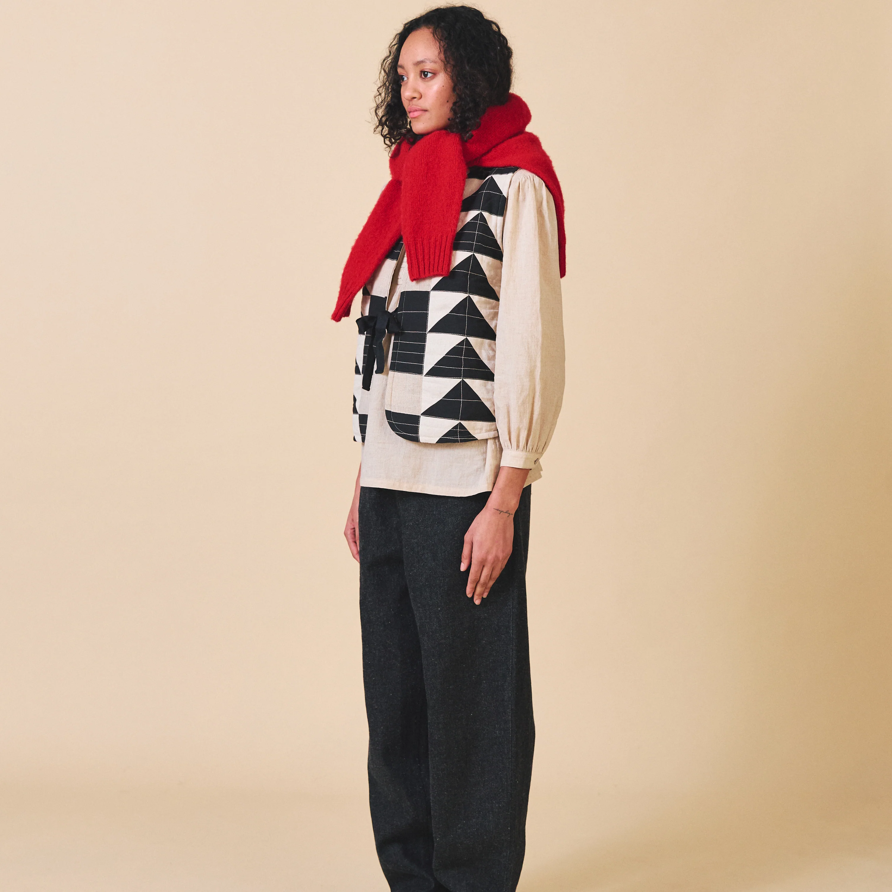 Women's Cotton Sib Vest - Mono Mix - Image 6