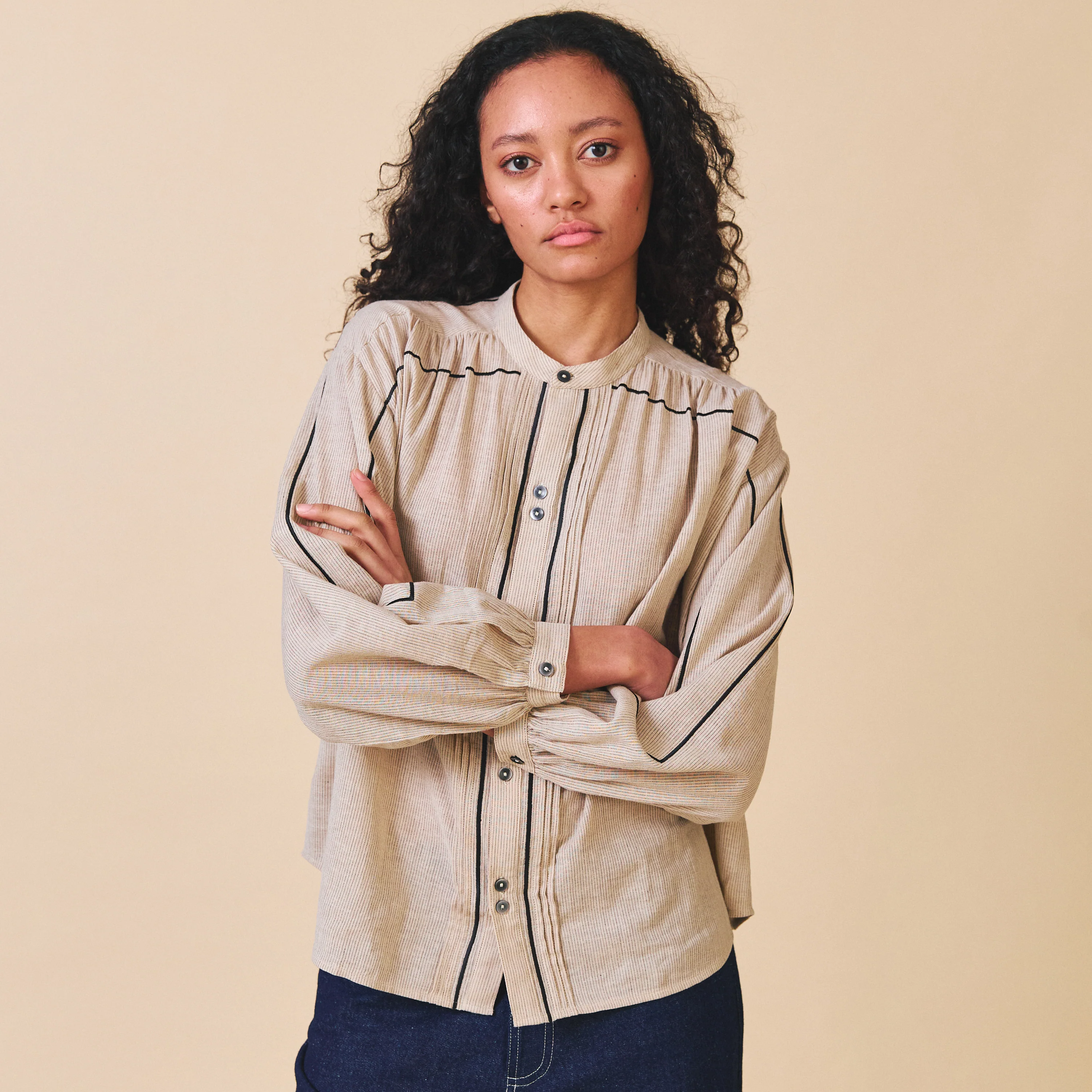 Women's Cotton Willow Shirt - Stone - Image 2