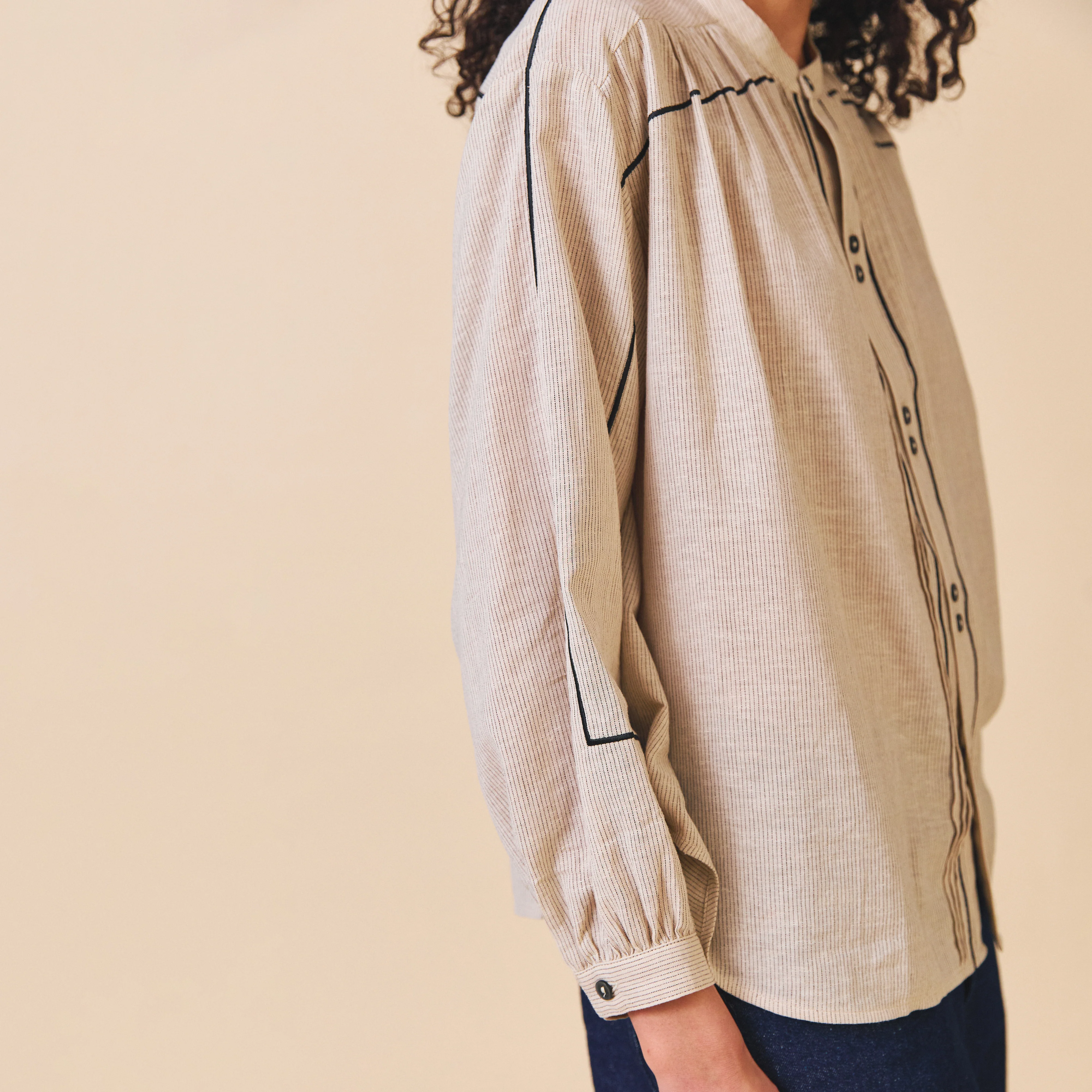 Women's Cotton Willow Shirt - Stone - Image 3