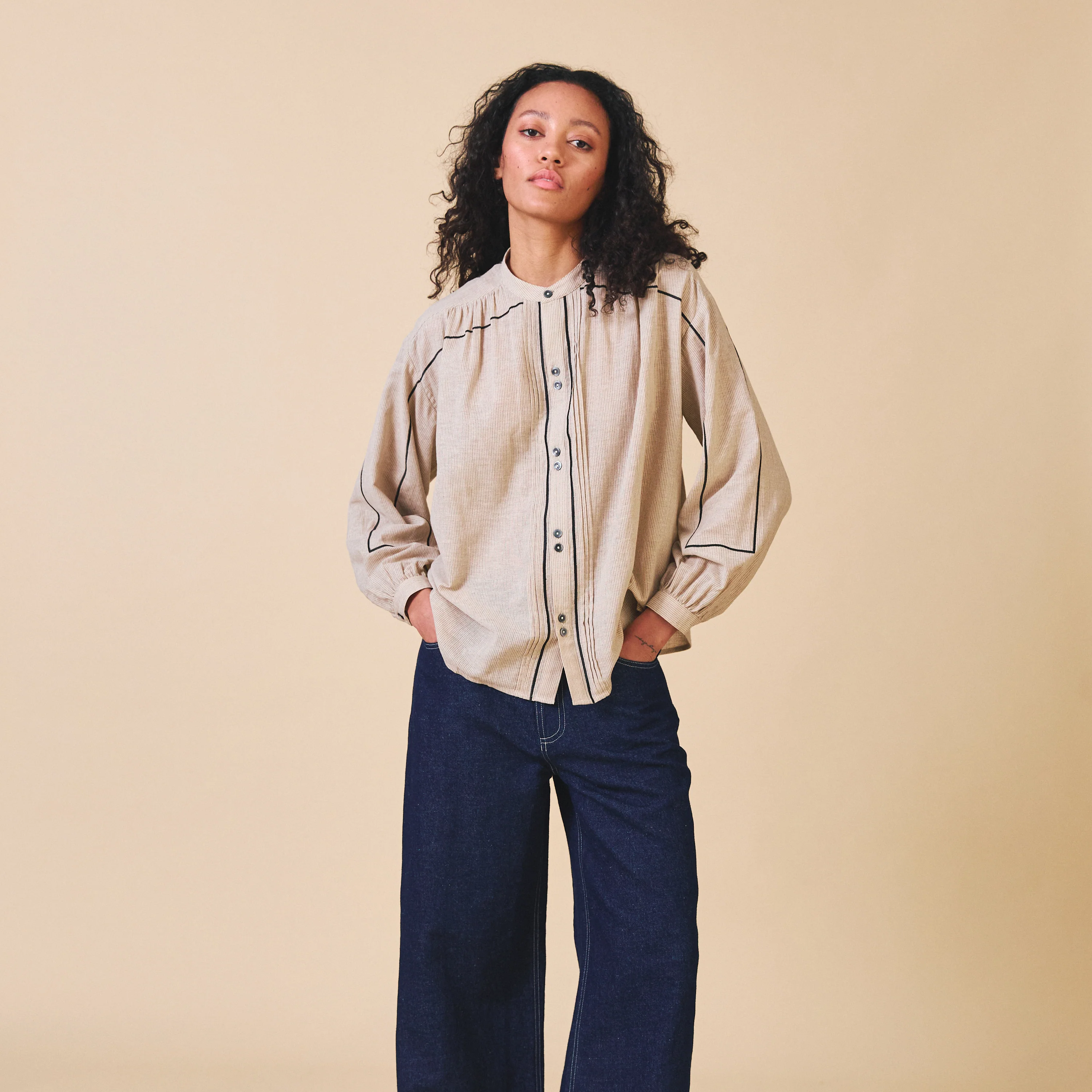 Women's Cotton Willow Shirt - Stone - Image 4