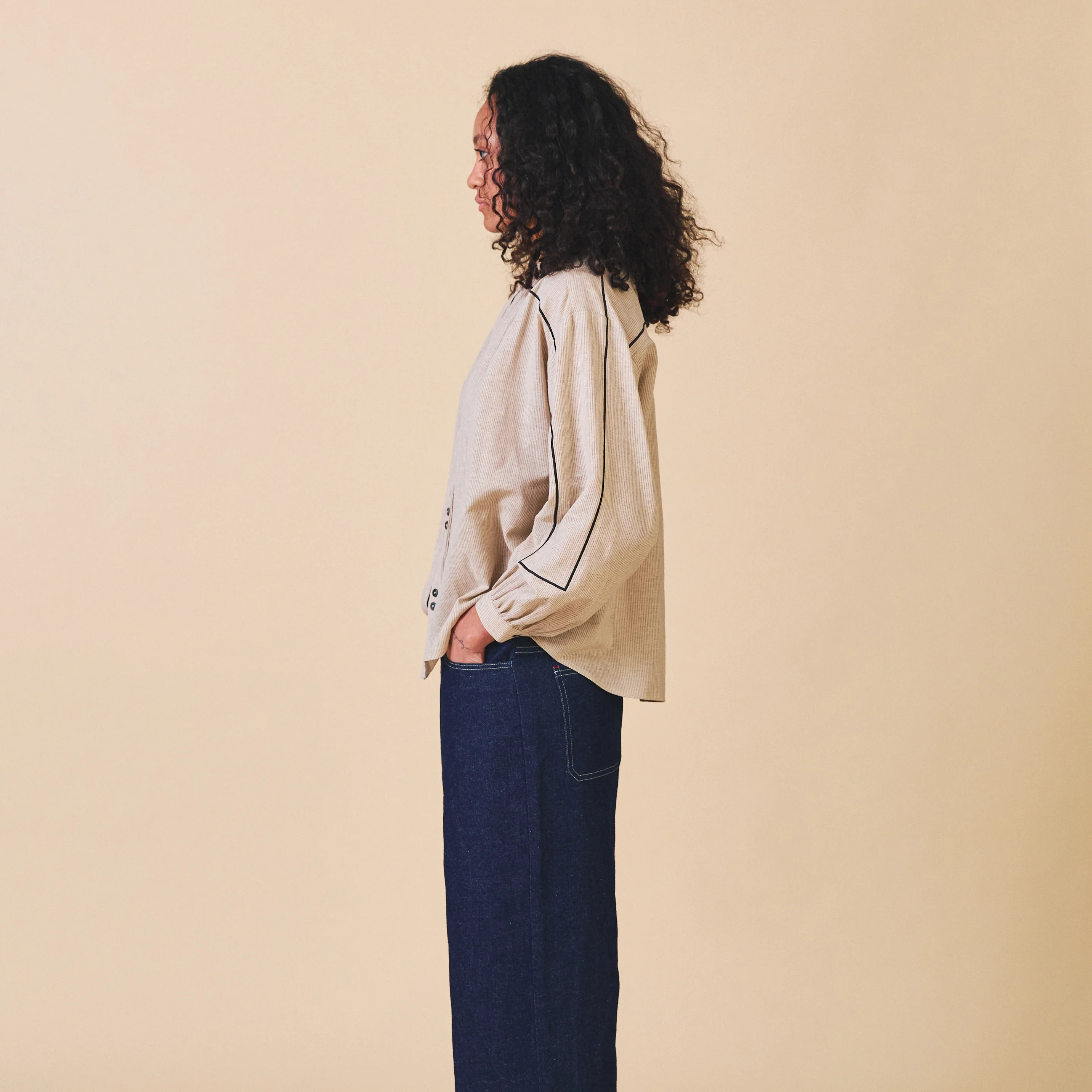 Women's Cotton Willow Shirt - Stone - Image 5