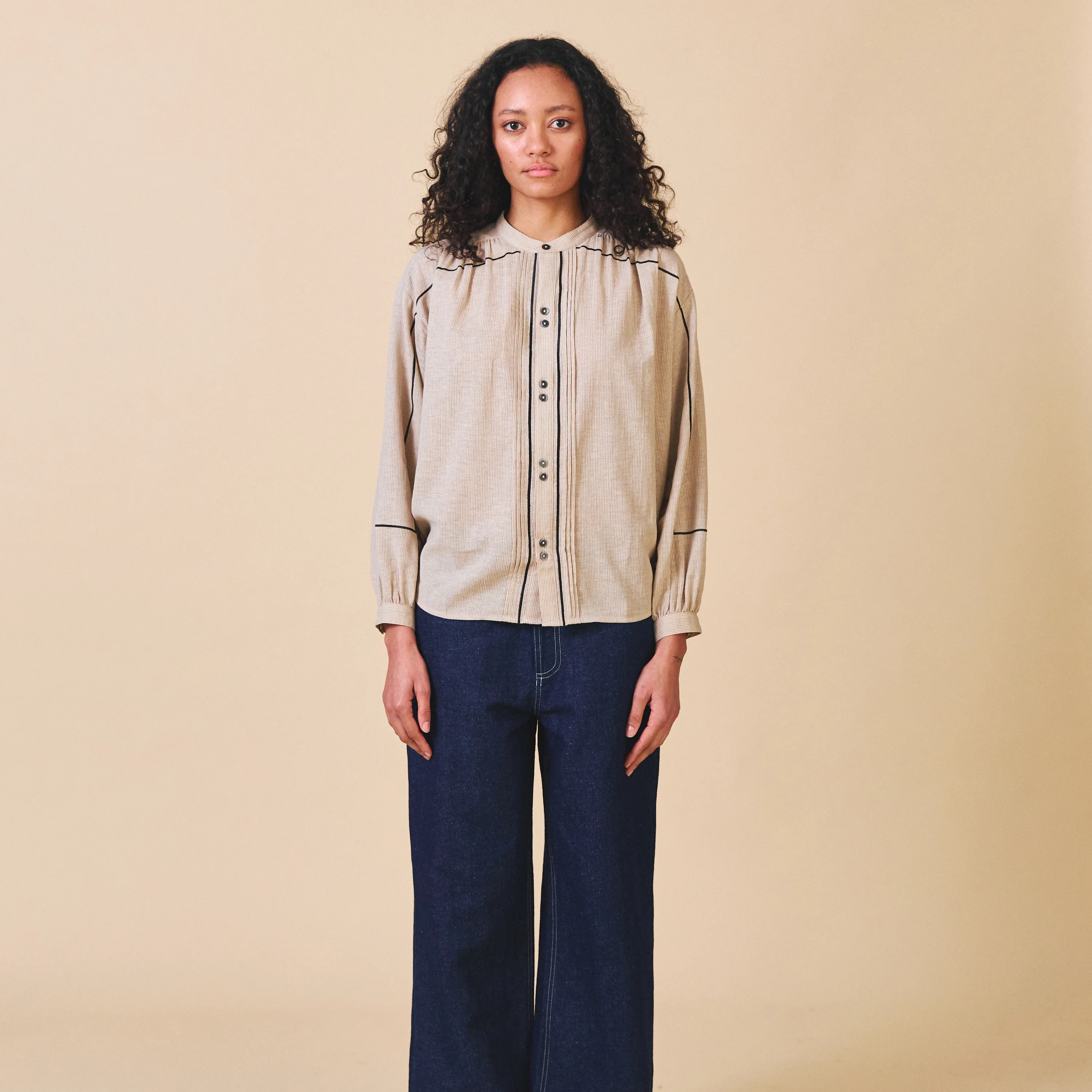 Women's Cotton Willow Shirt - Stone - Image 6