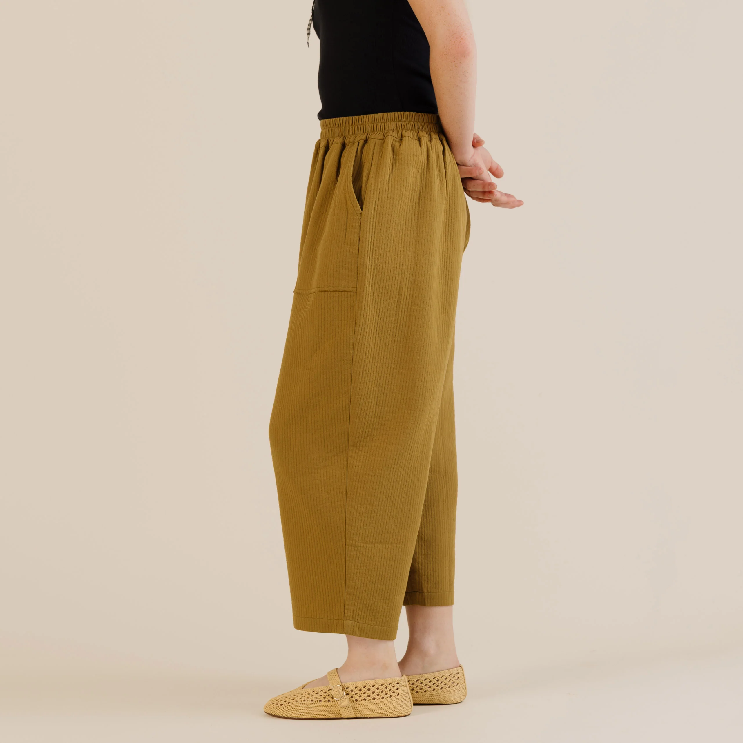 Women's Cotton Billy Trousers - Olive - Image 3