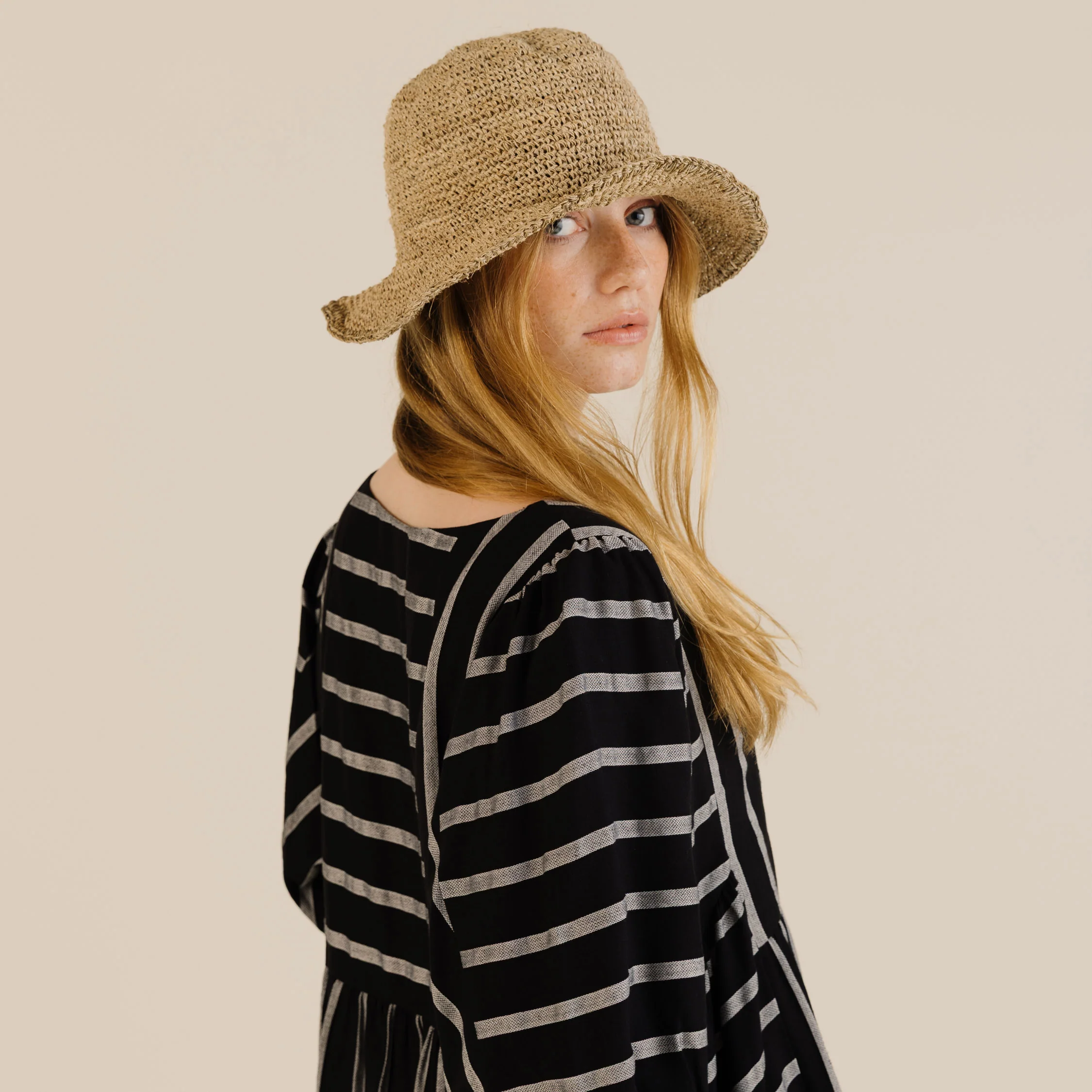 Women's Linen & Cotton Betsy Dress - Black Stripe - Image 7