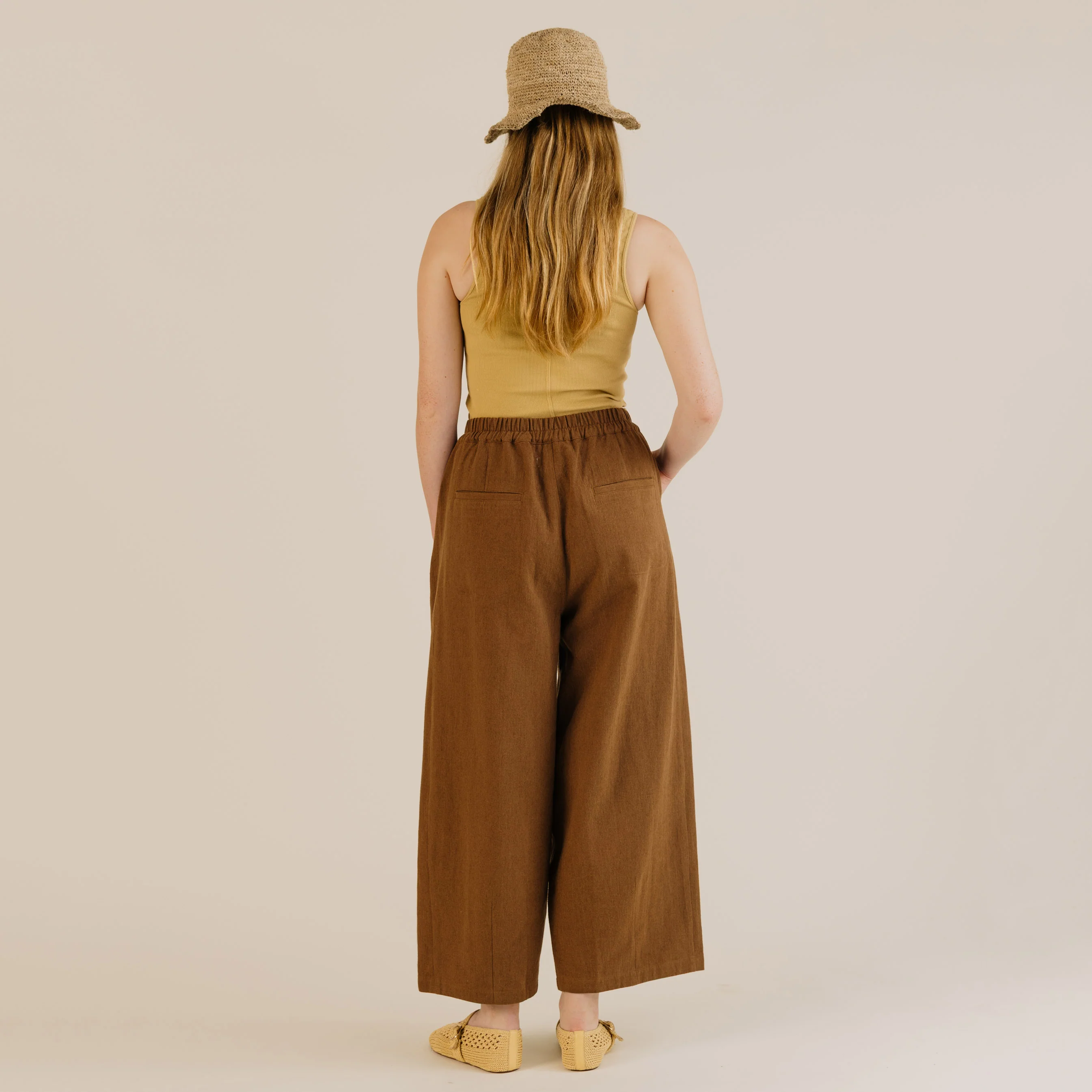 Women's Linen & Cotton Leila Trousers - Earth - Image 6