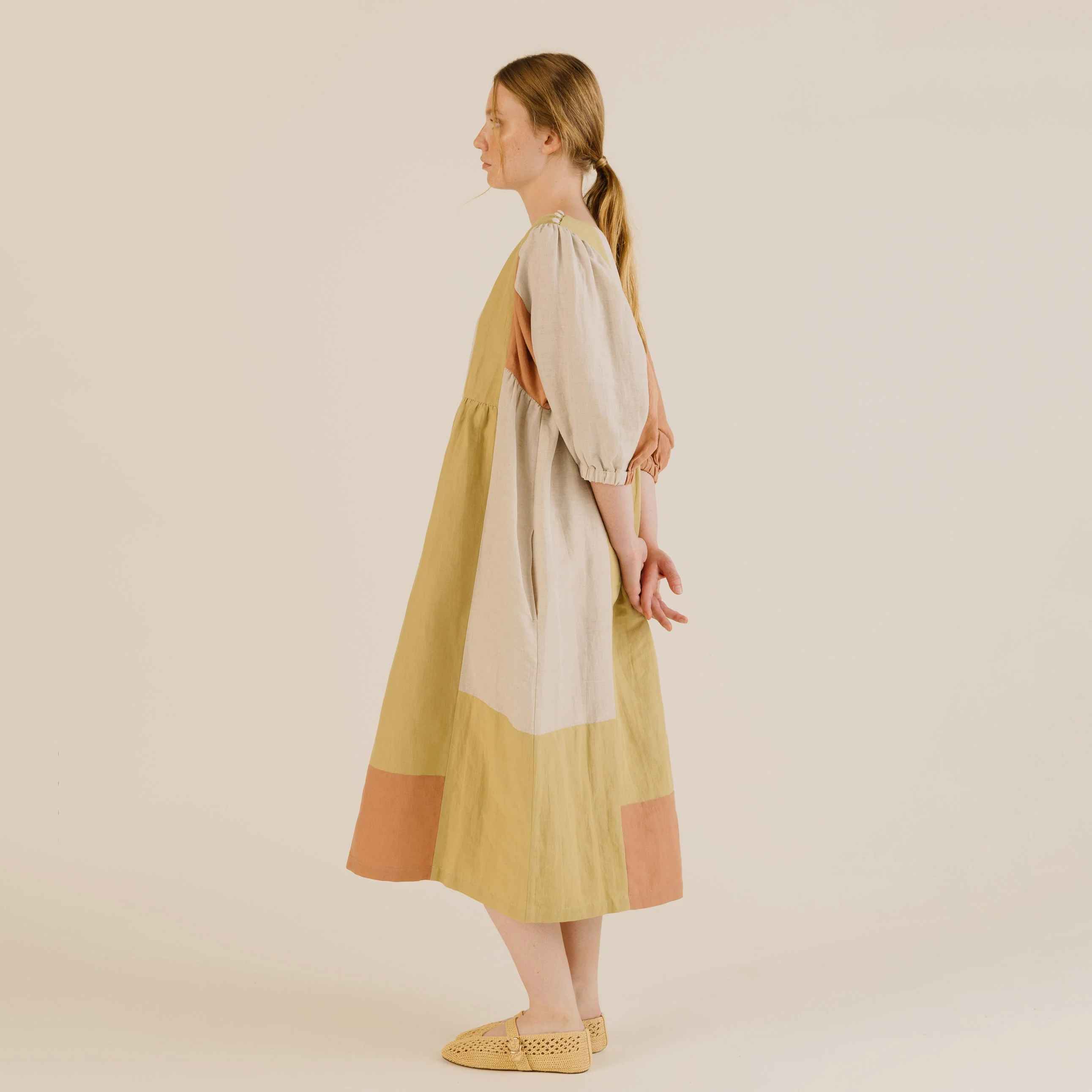 Women's Linen & Cotton Winnie Dress - Patchwork Mix - Image 11