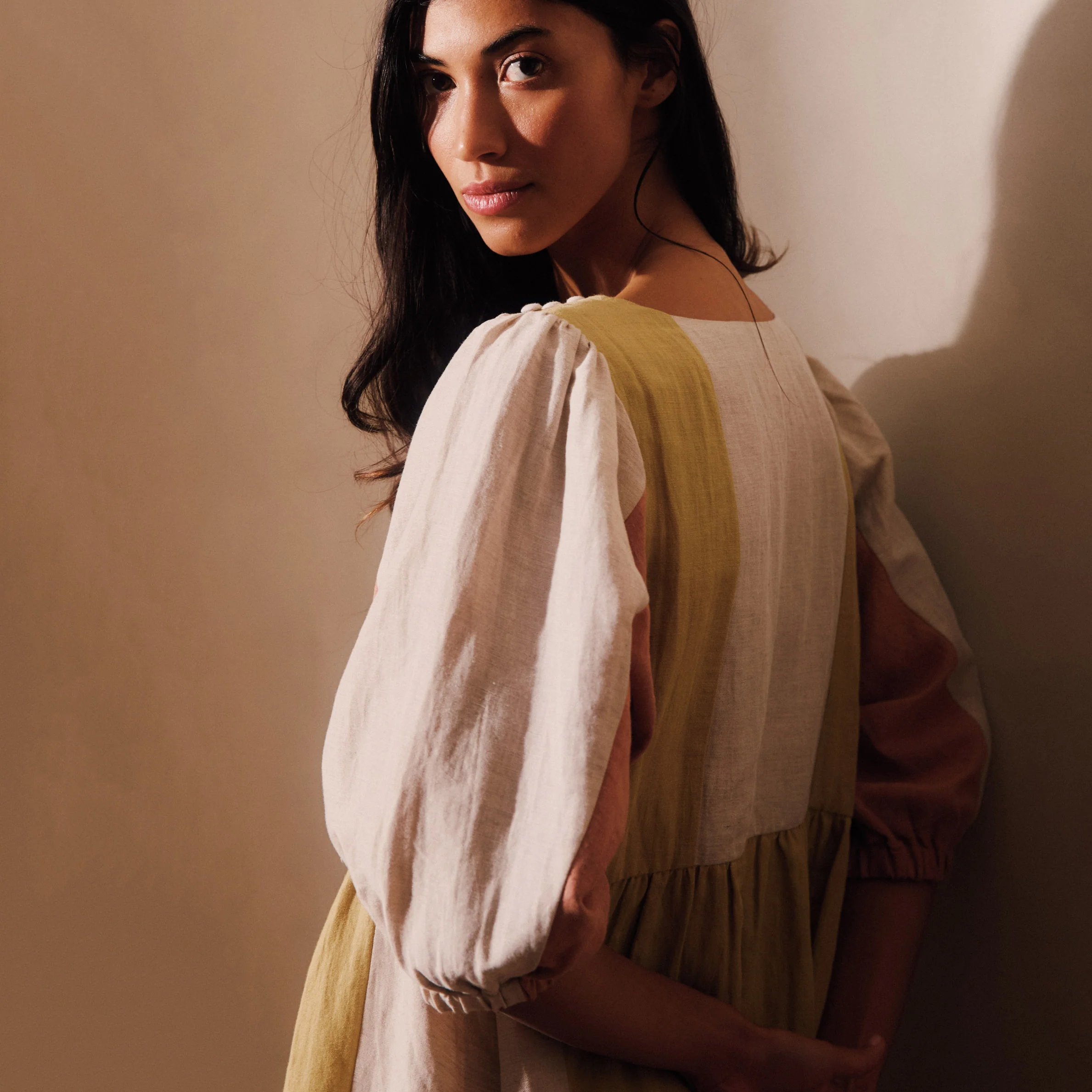 Women's Linen & Cotton Winnie Dress - Patchwork Mix - Image 7