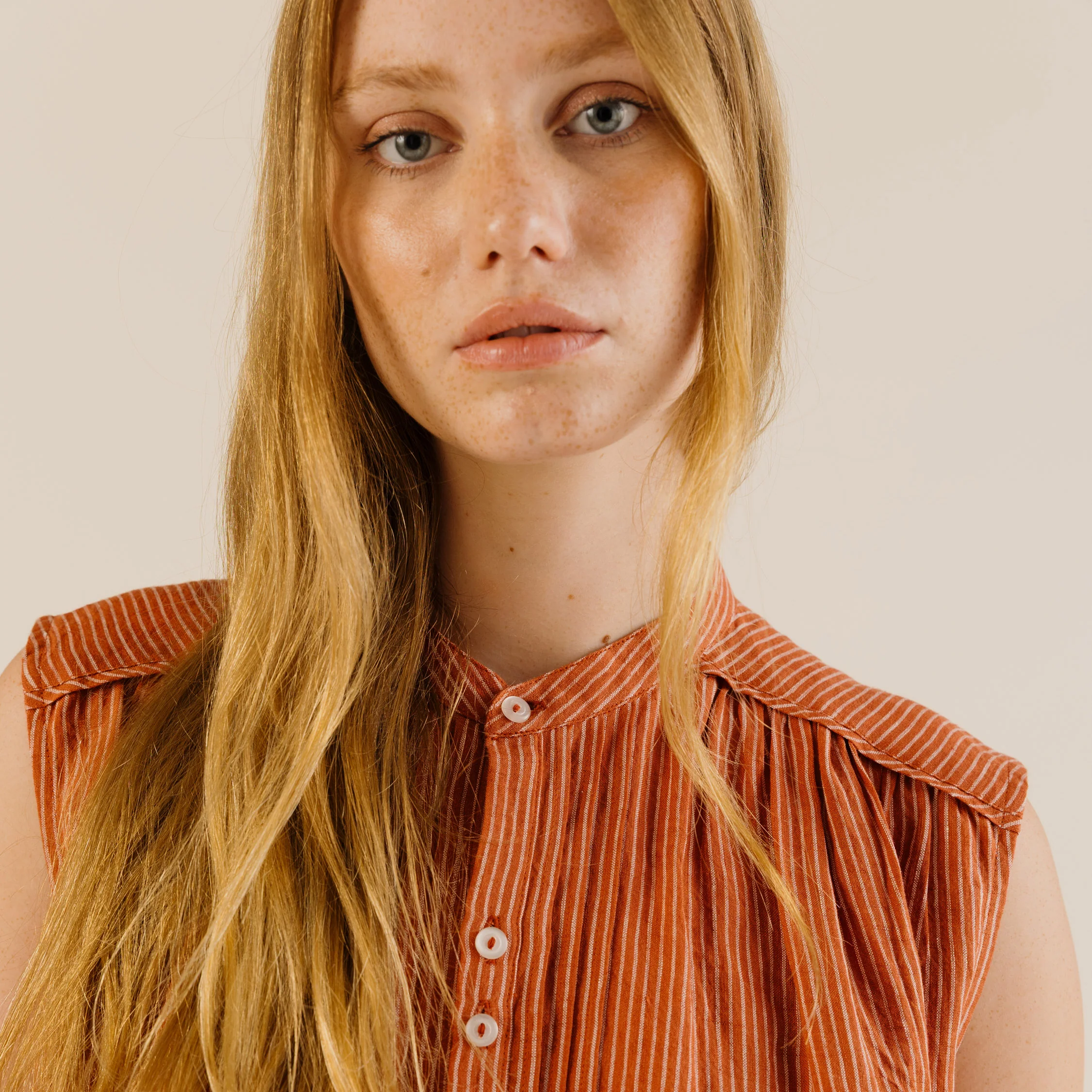 Women's Linen Deli Shirt - Brick - Image 11