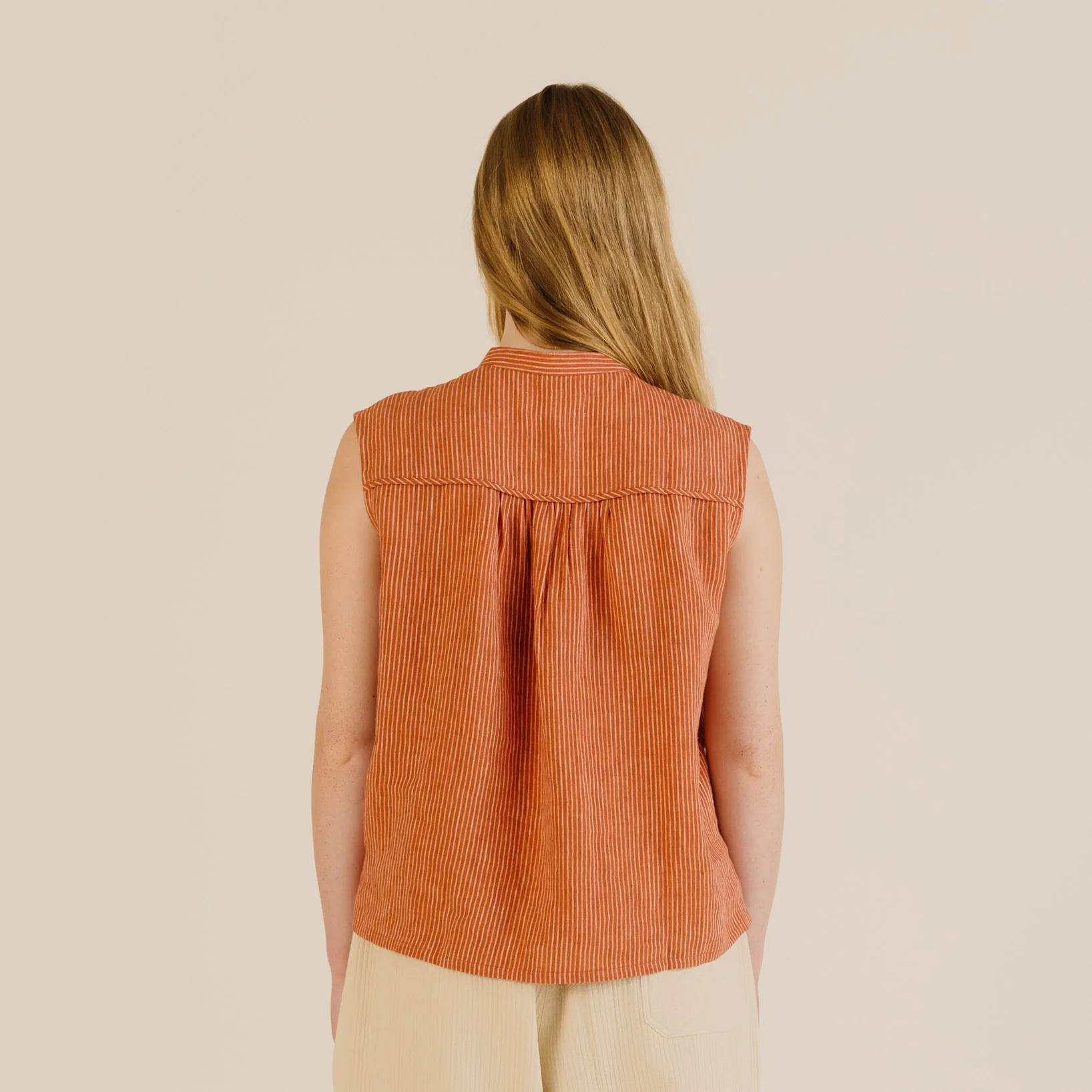 Women's Linen Deli Shirt - Brick - Image 7