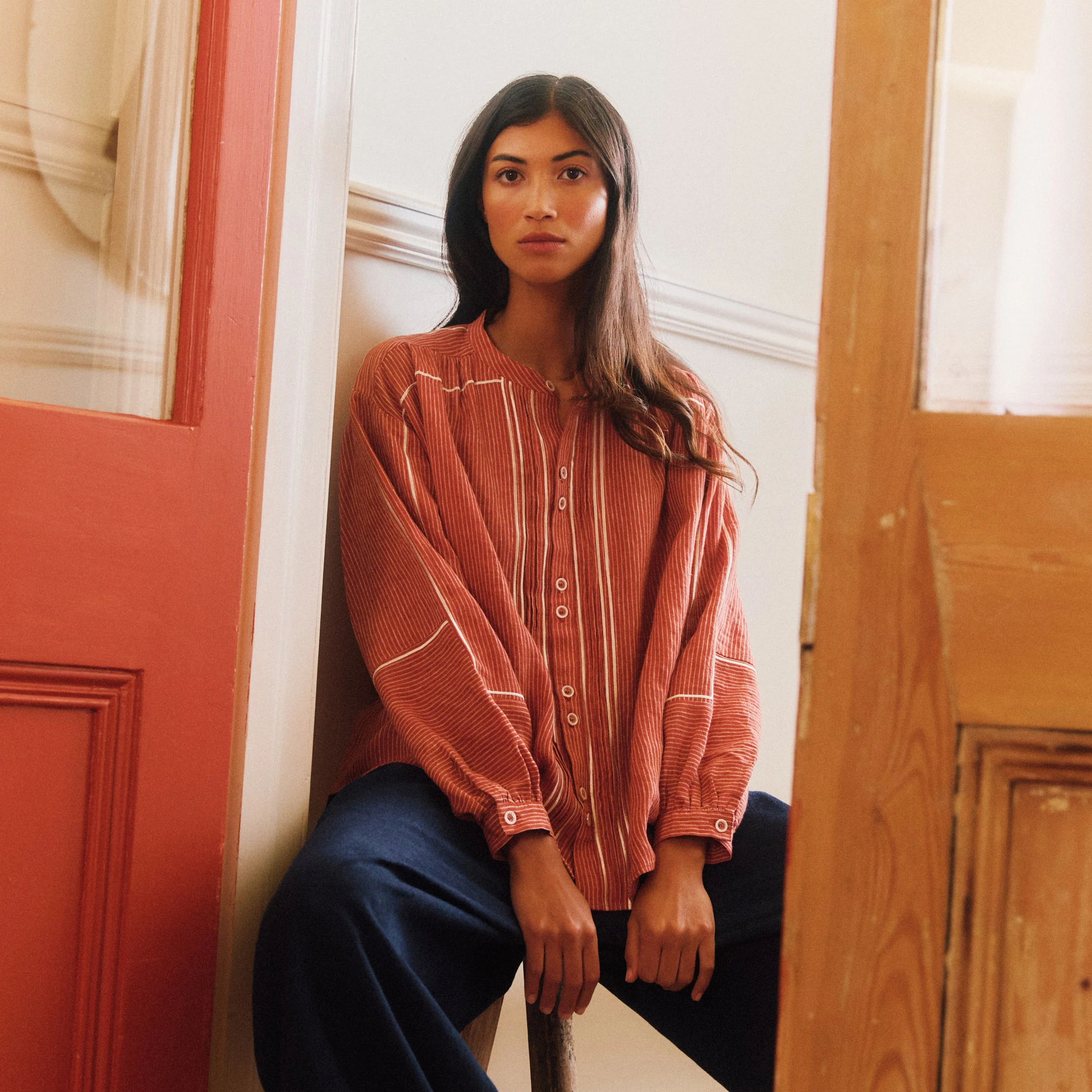 Women's Linen Willow Shirt - Brick