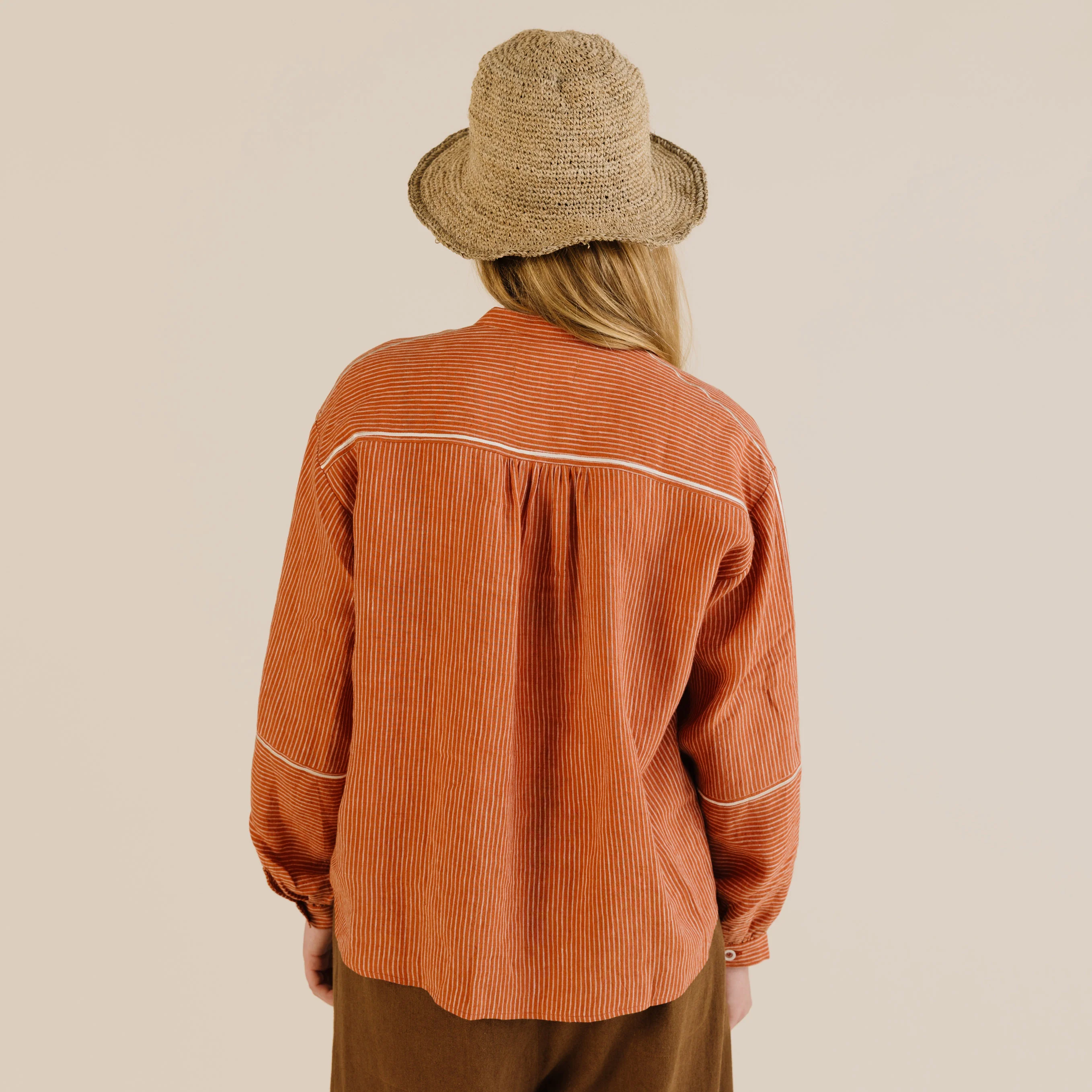 Women's Linen Willow Shirt - Brick - Image 11