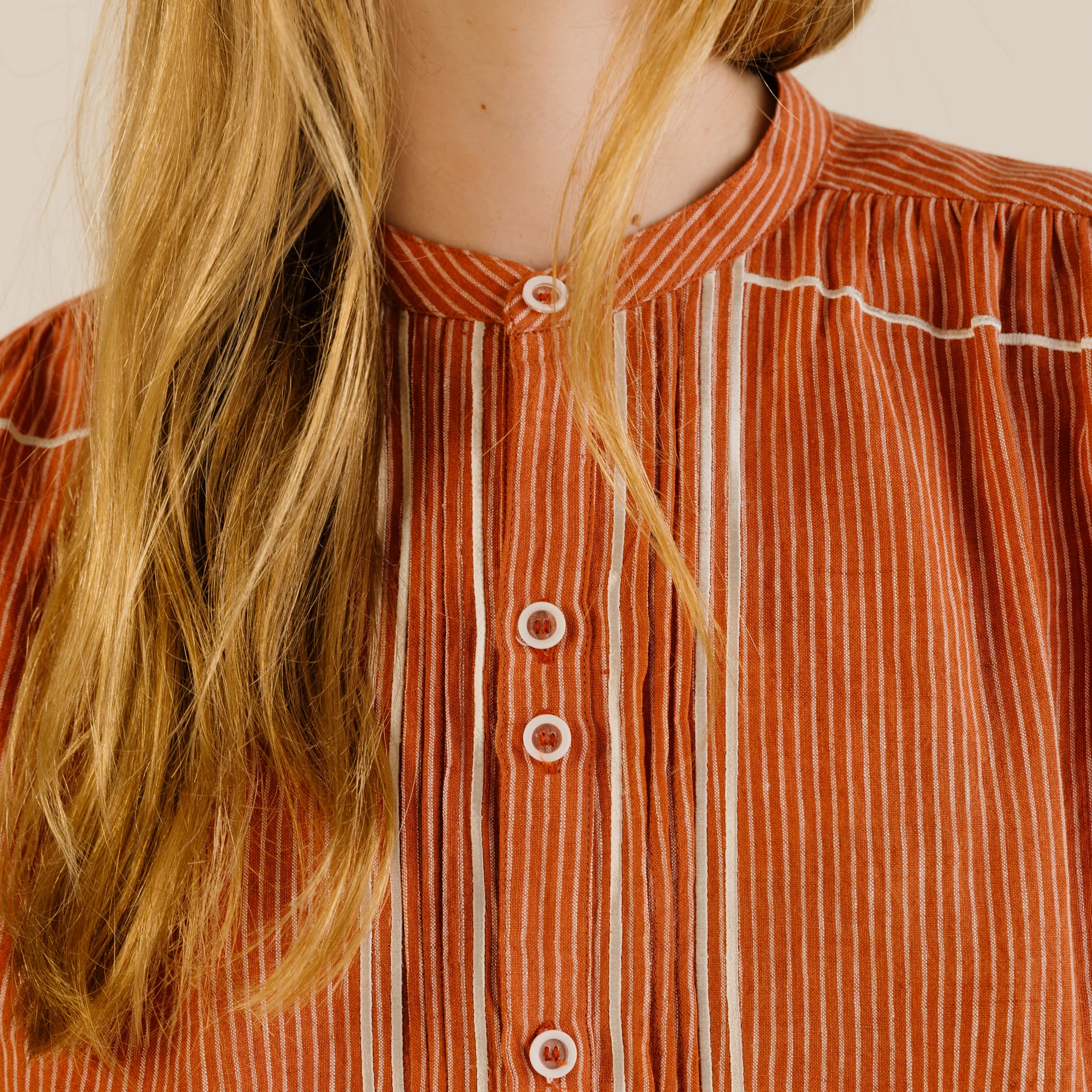 Women's Linen Willow Shirt - Brick - Image 12