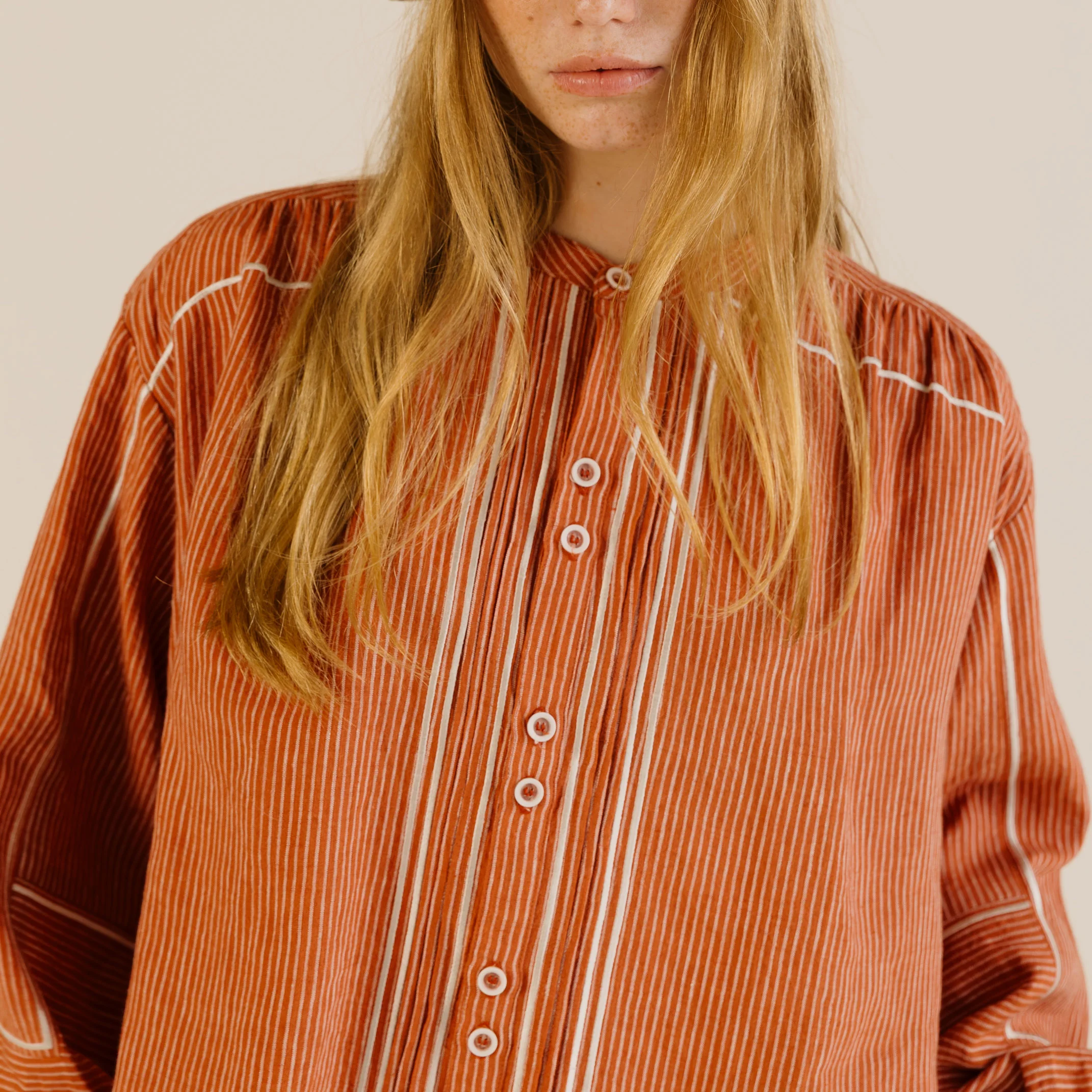 Women's Linen Willow Shirt - Brick - Image 9
