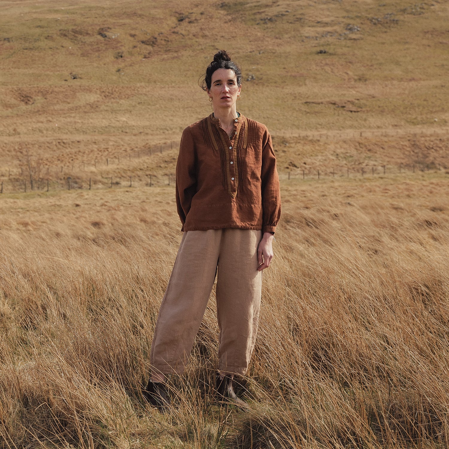 Acacia Women's Blouse - Linen - Auburn - Image 4