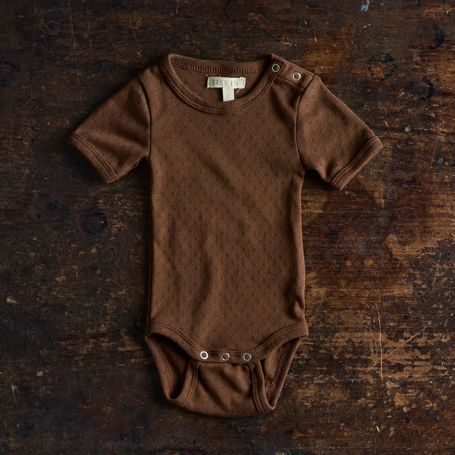 Acuta Baby Body - Cotton Pointelle - Squirrel