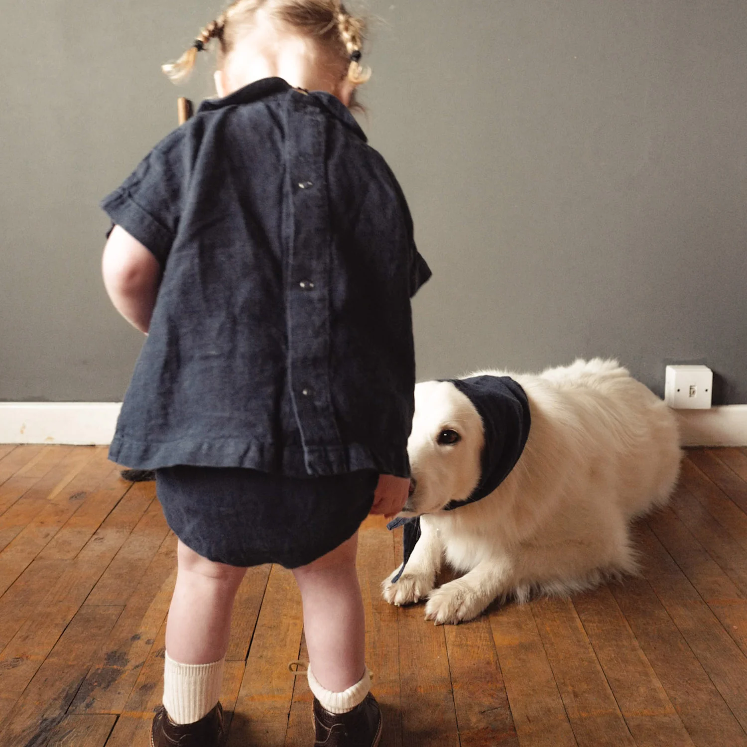 Alder Baby Tunic Top - Linen - Midnight - Image 2