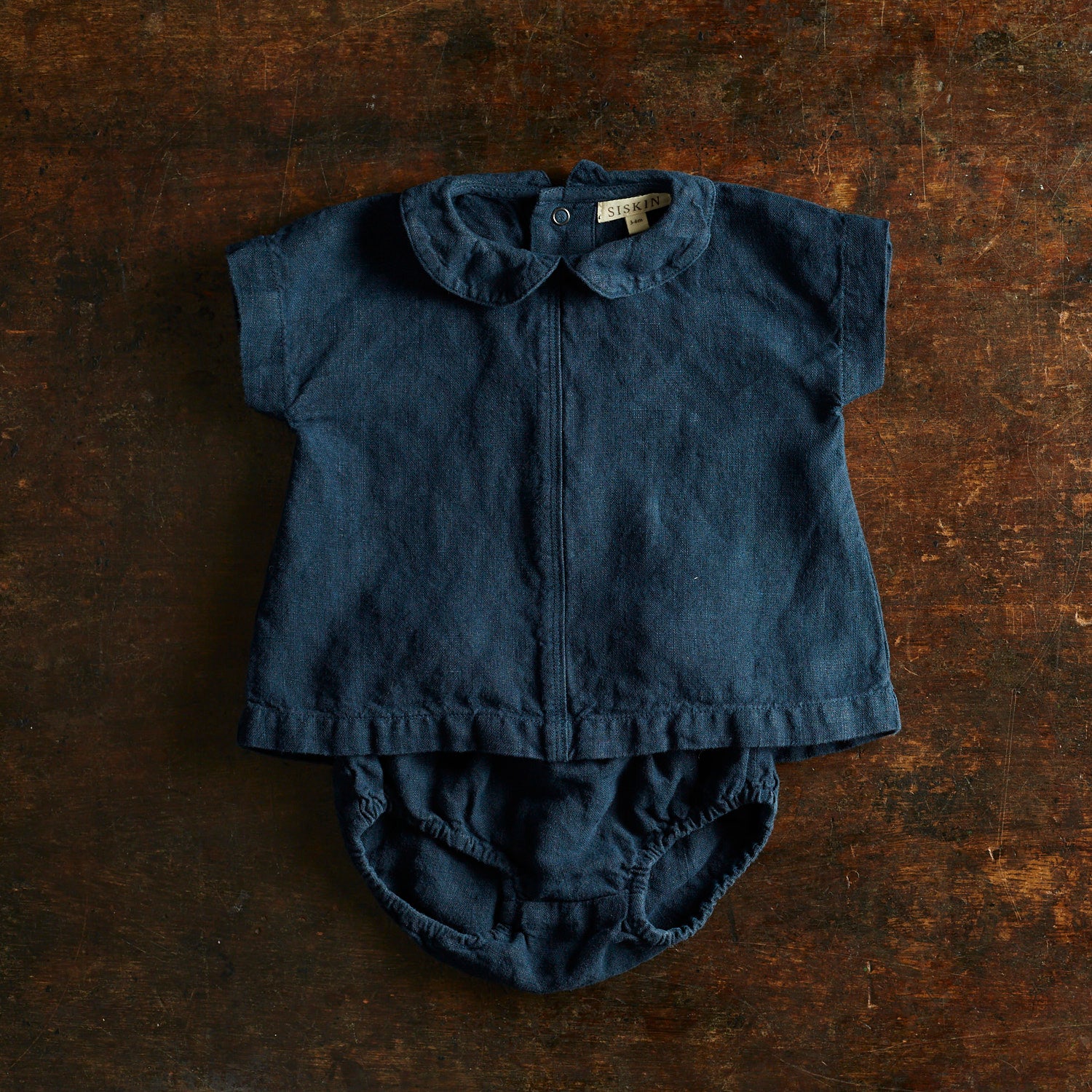 Alder Baby Tunic Top - Linen - Midnight - Image 5