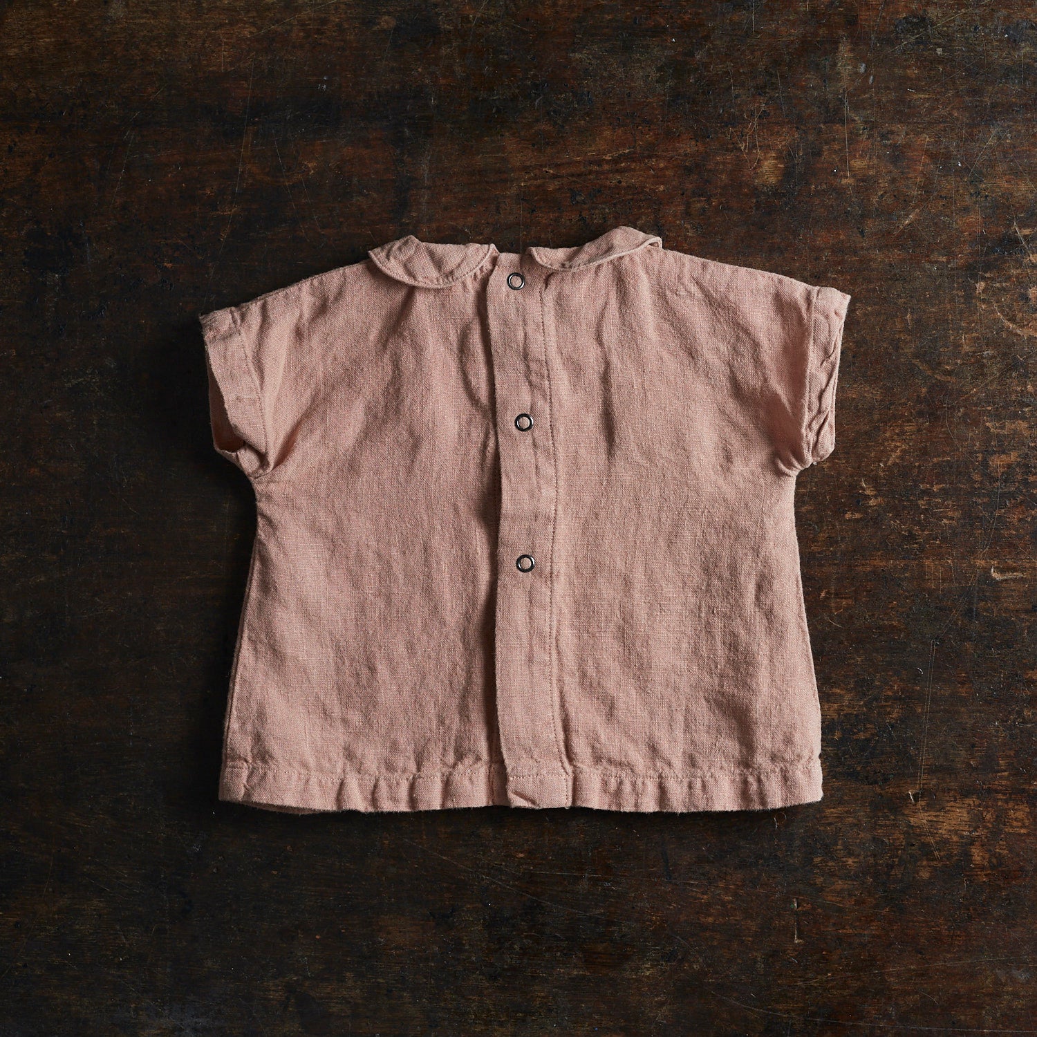 Alder Baby Tunic Top - Linen - Peony - Image 2