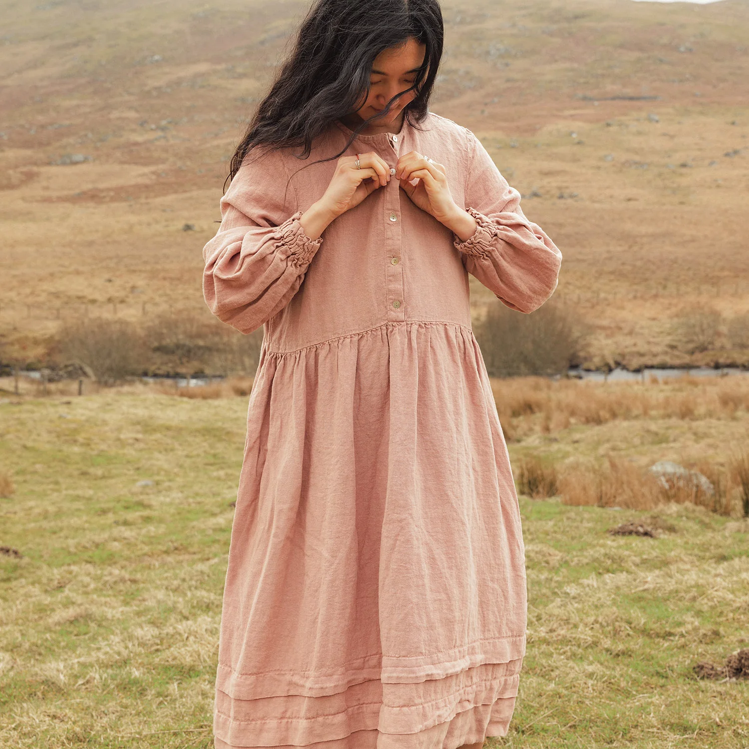 Ash Women's Dress - Linen - Peony - Image 3