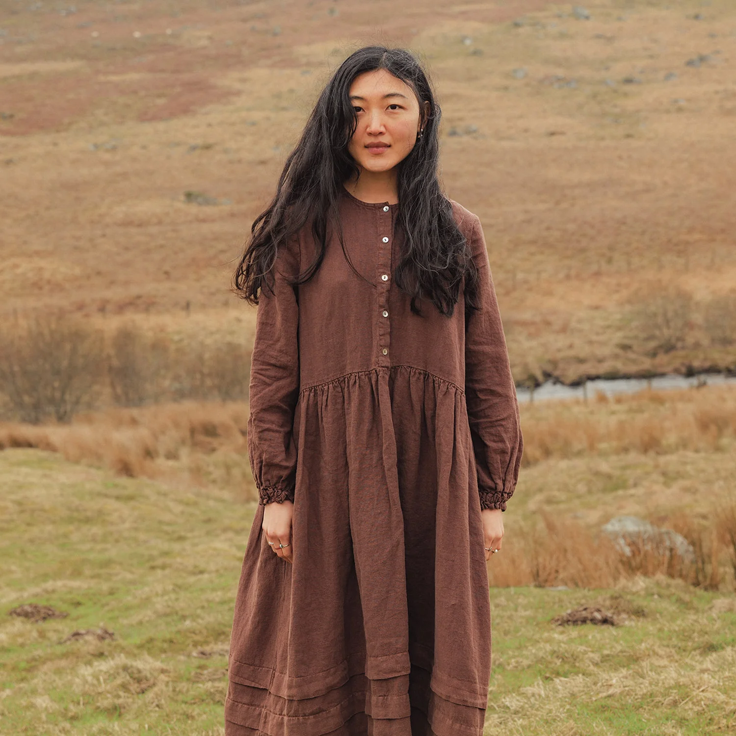 Ash Women's Dress - Linen - Squirrel