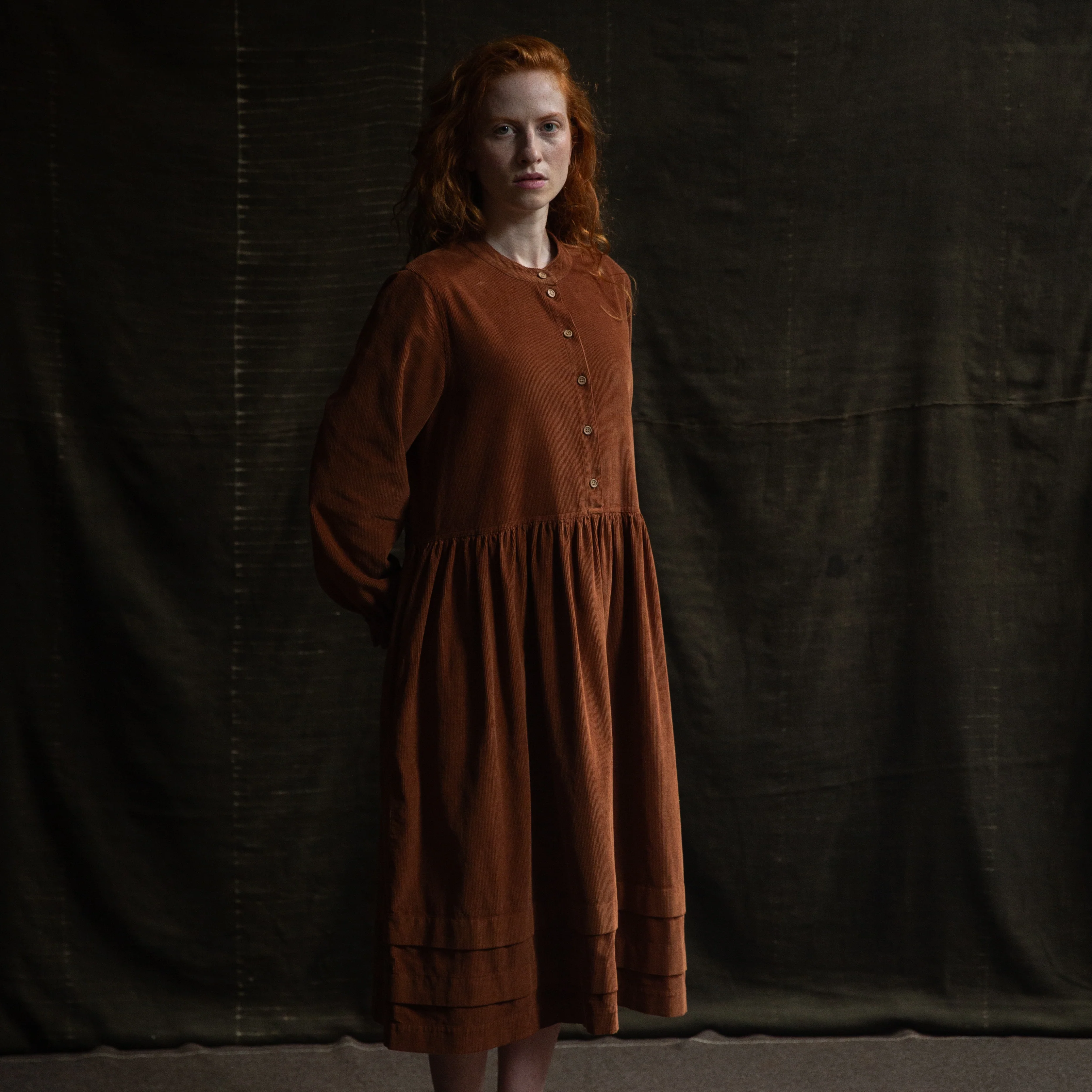 Ash Women's Dress - Cotton Corduroy - Auburn - Image 3