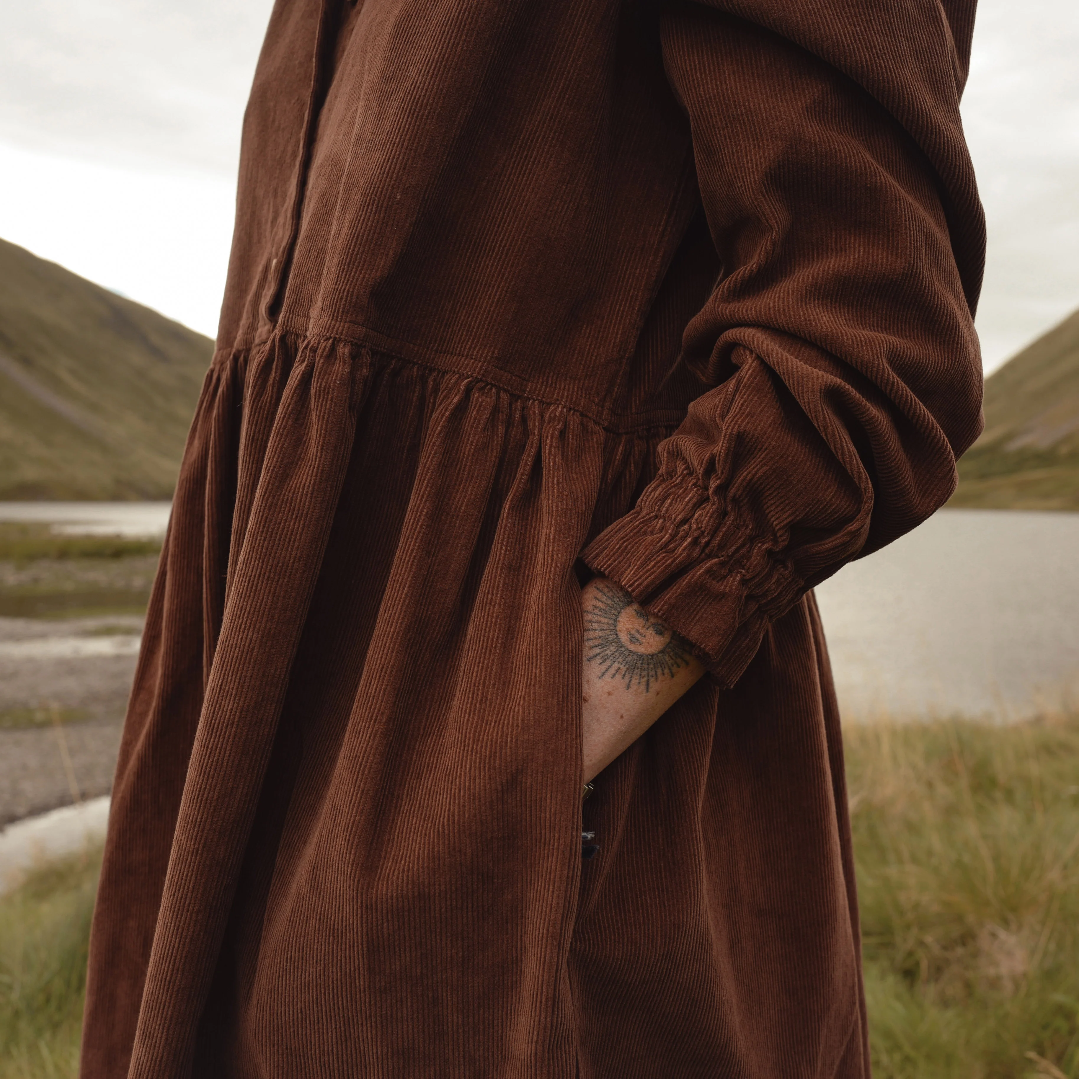 Ash Women's Dress - Cotton Corduroy - Squirrel - Image 3