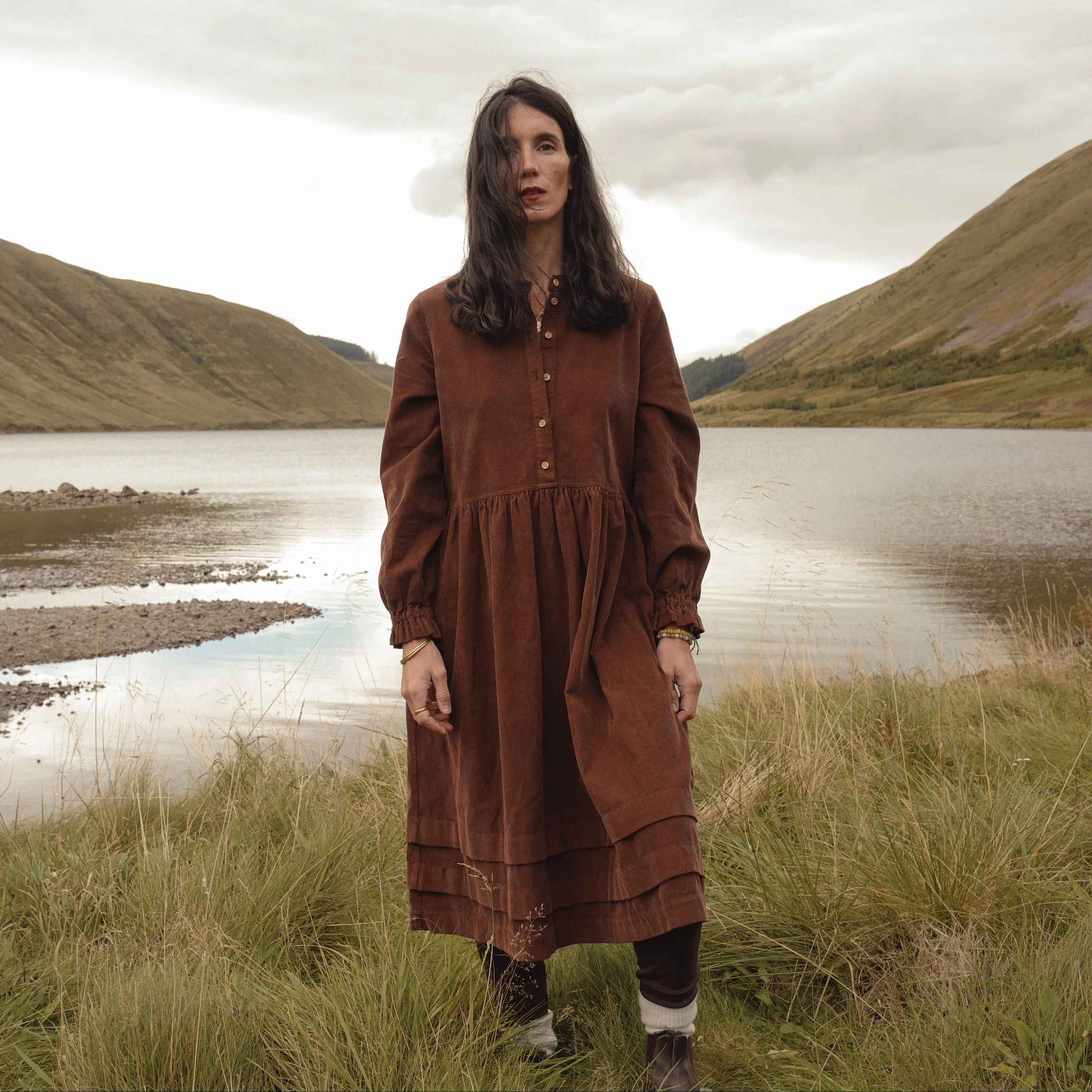 Ash Women's Dress - Cotton Corduroy - Squirrel - Image 4