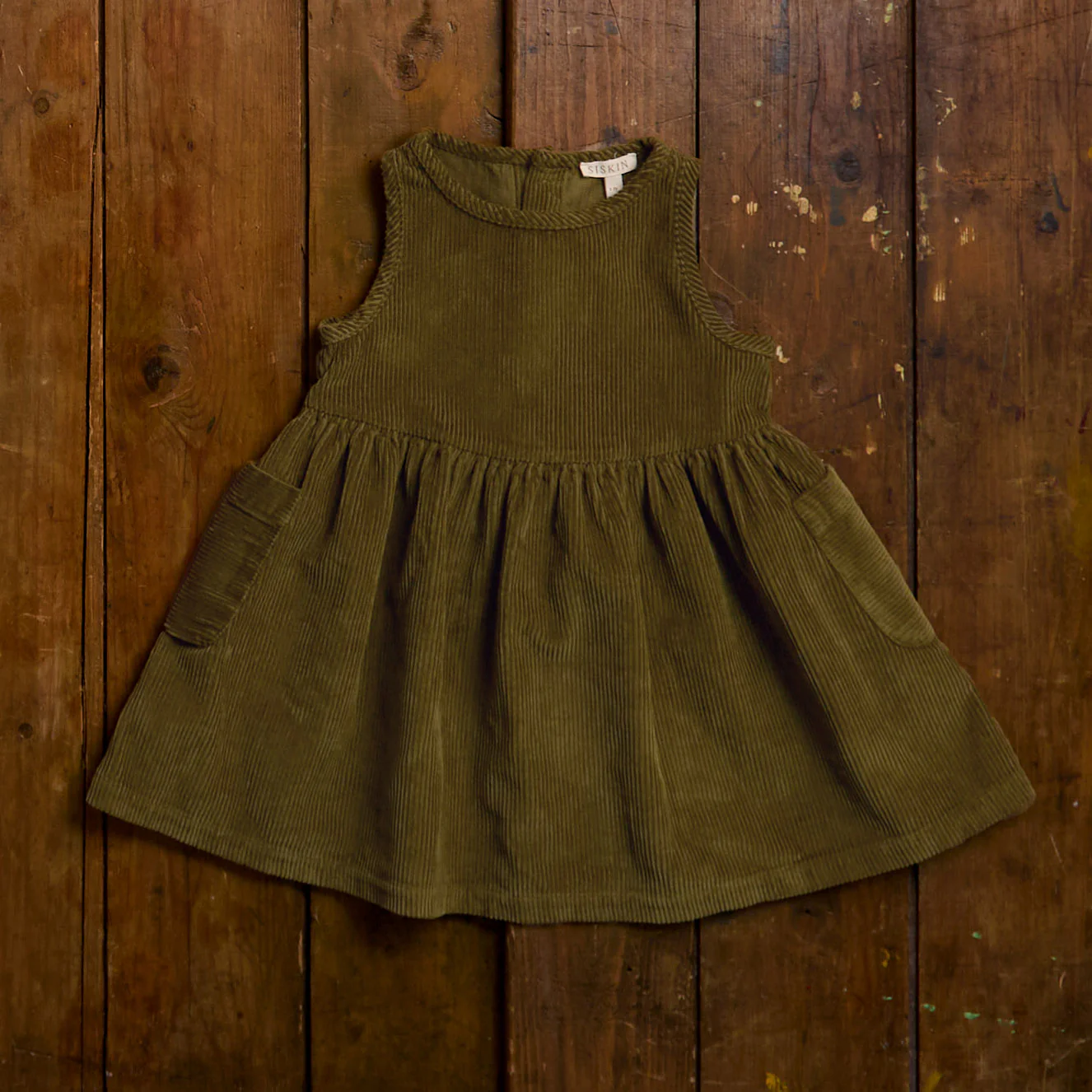 Aspen Baby & Kids Dress - Cotton Corduroy - Seaweed - Image 4