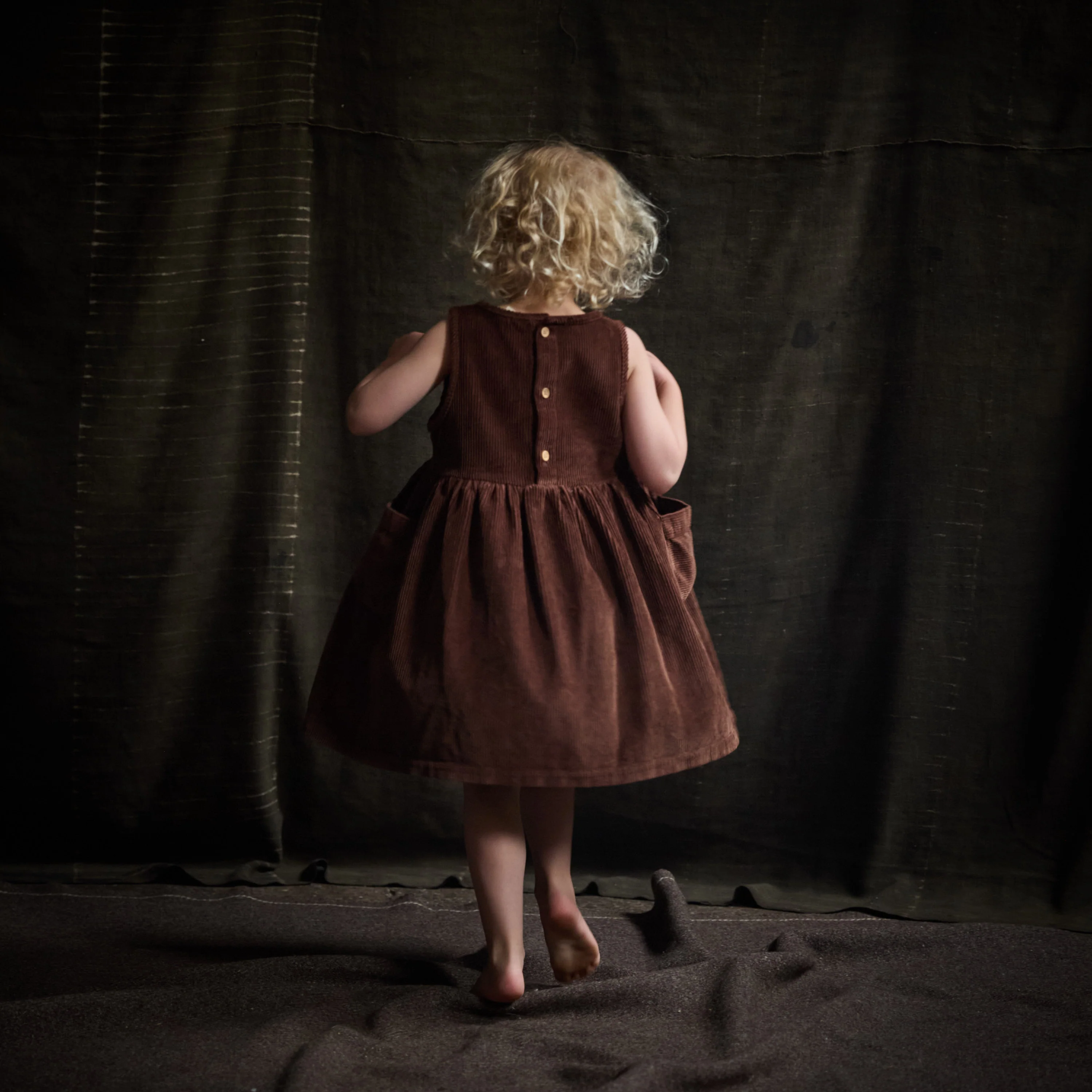 Aspen Baby & Kids Dress - Cotton Corduroy - Squirrel - Image 2
