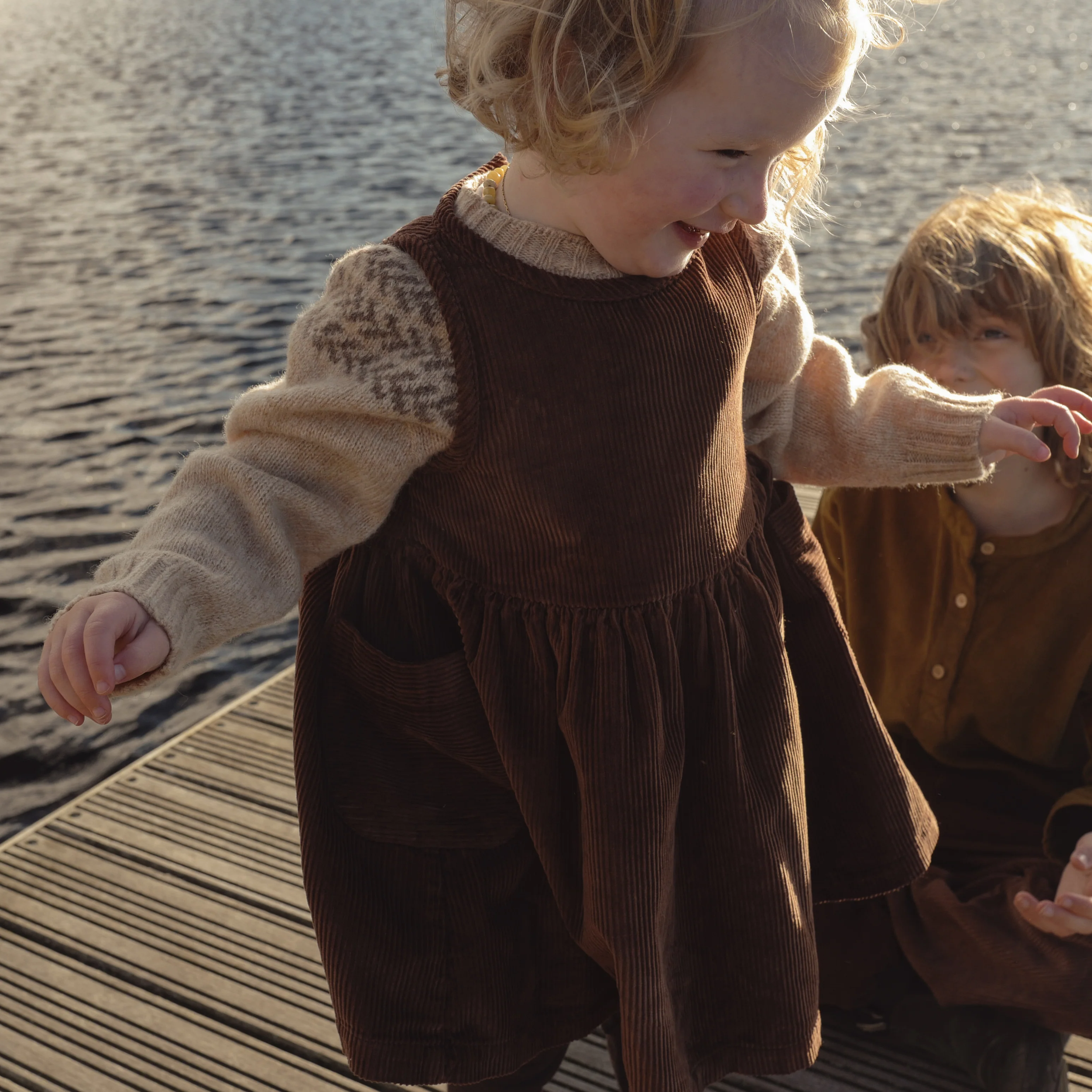 Aspen Baby & Kids Dress - Cotton Corduroy - Squirrel - Image 8