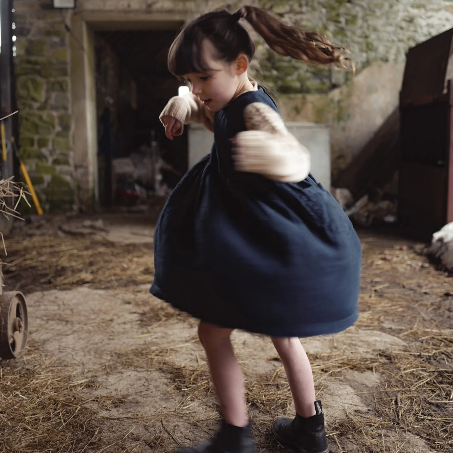 Aspen Baby & Kids Dress - Linen - Midnight - Image 5
