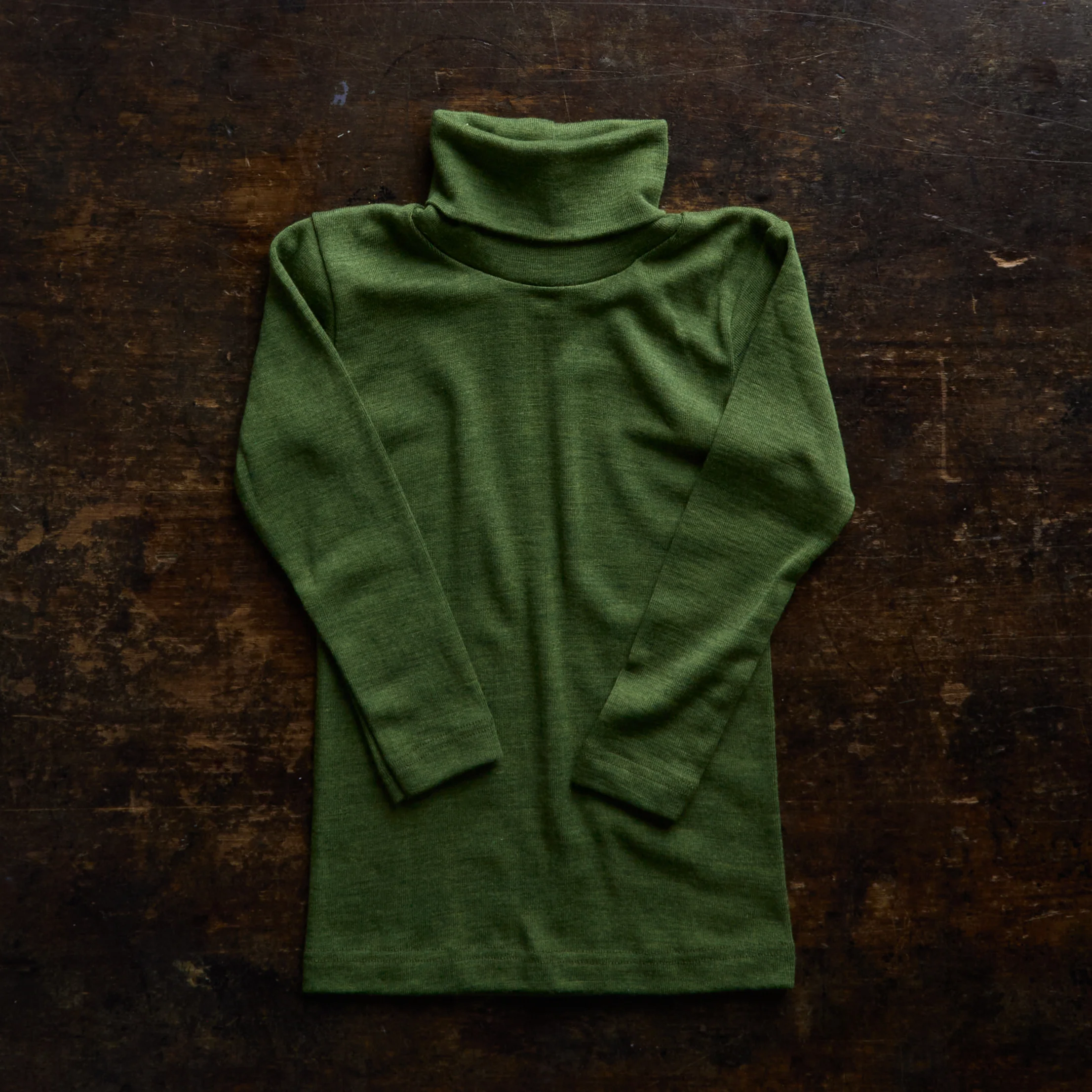 Auk Kids Top - Merino Wool & Silk - Forest - Image 2