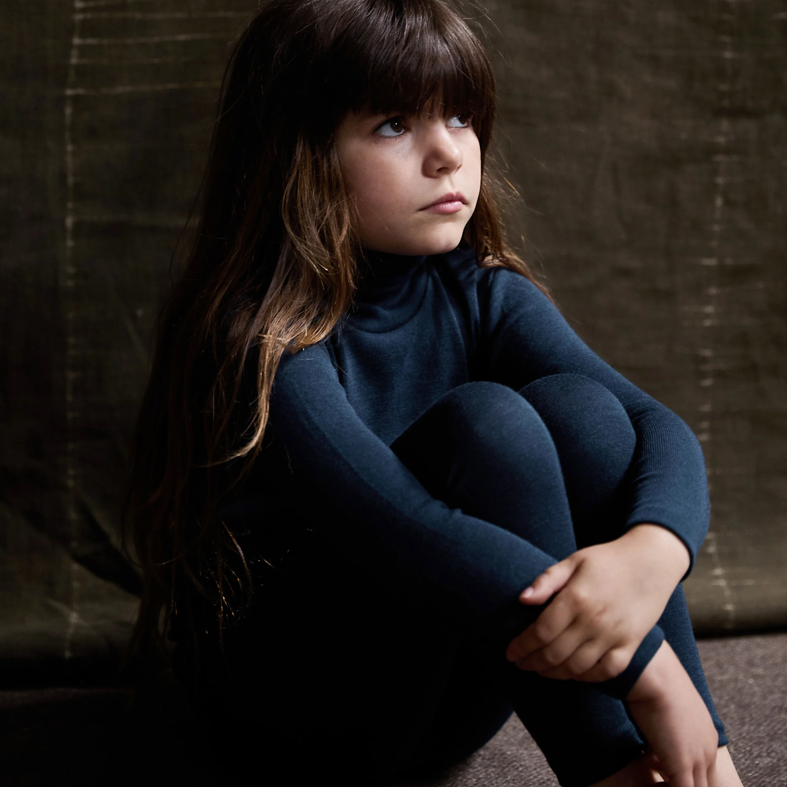Auk Kids Top - Merino Wool & Silk - Night Ocean - Image 3