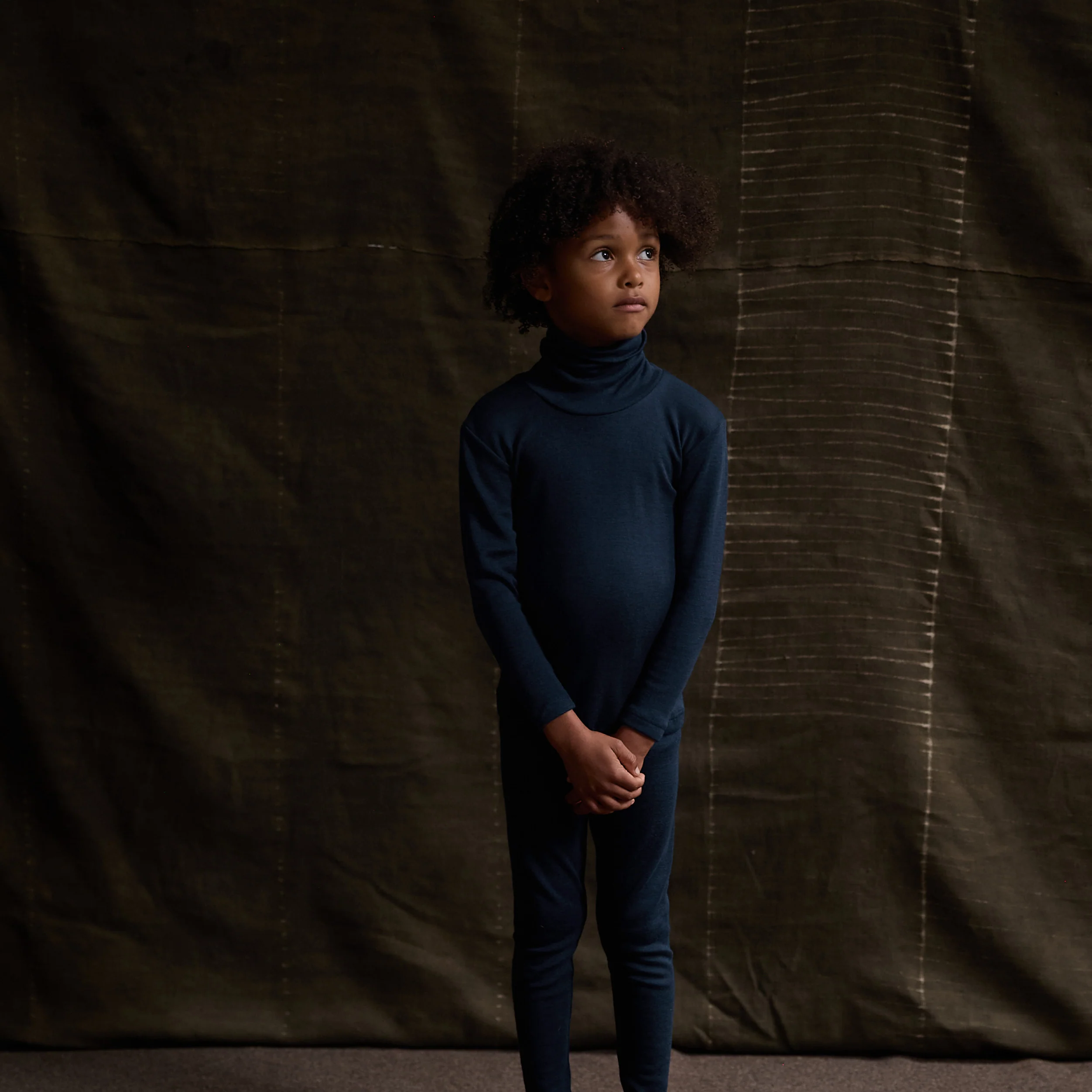 Auk Kids Top - Merino Wool & Silk - Night Ocean - Image 4