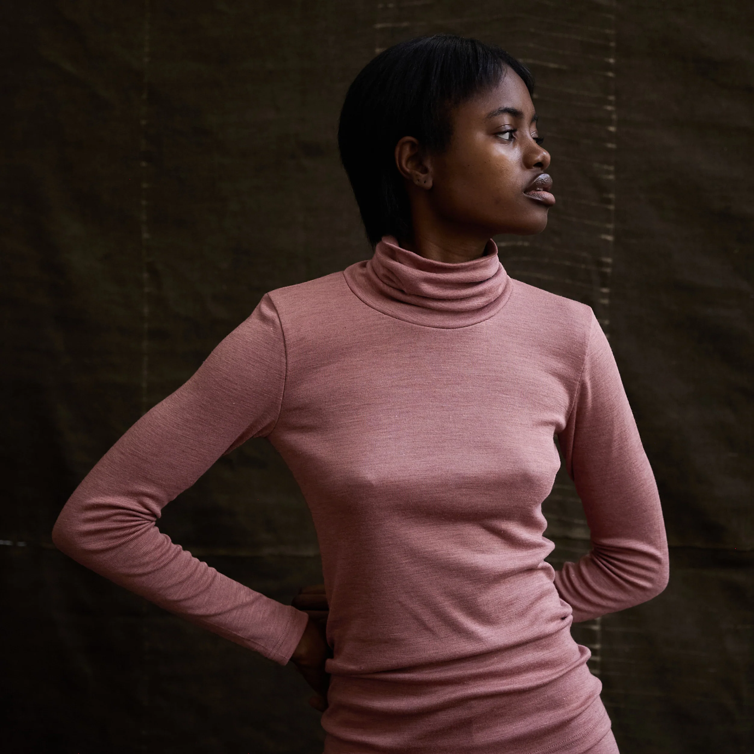 Auk Women’s Top - Merino Wool & Silk - Orchid - Image 2