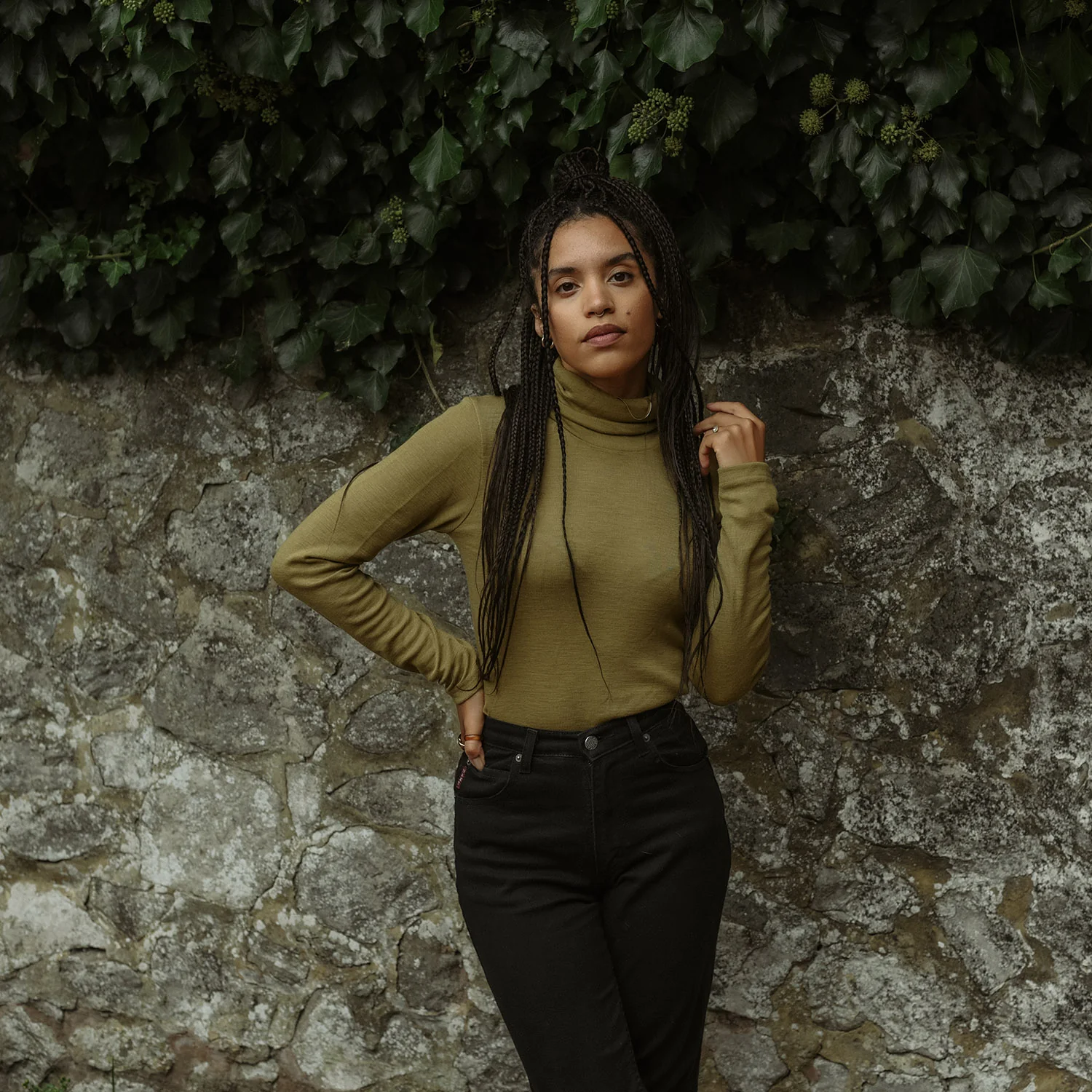 Auk Women's Top - Merino Wool & Silk - Pistachio - Image 2