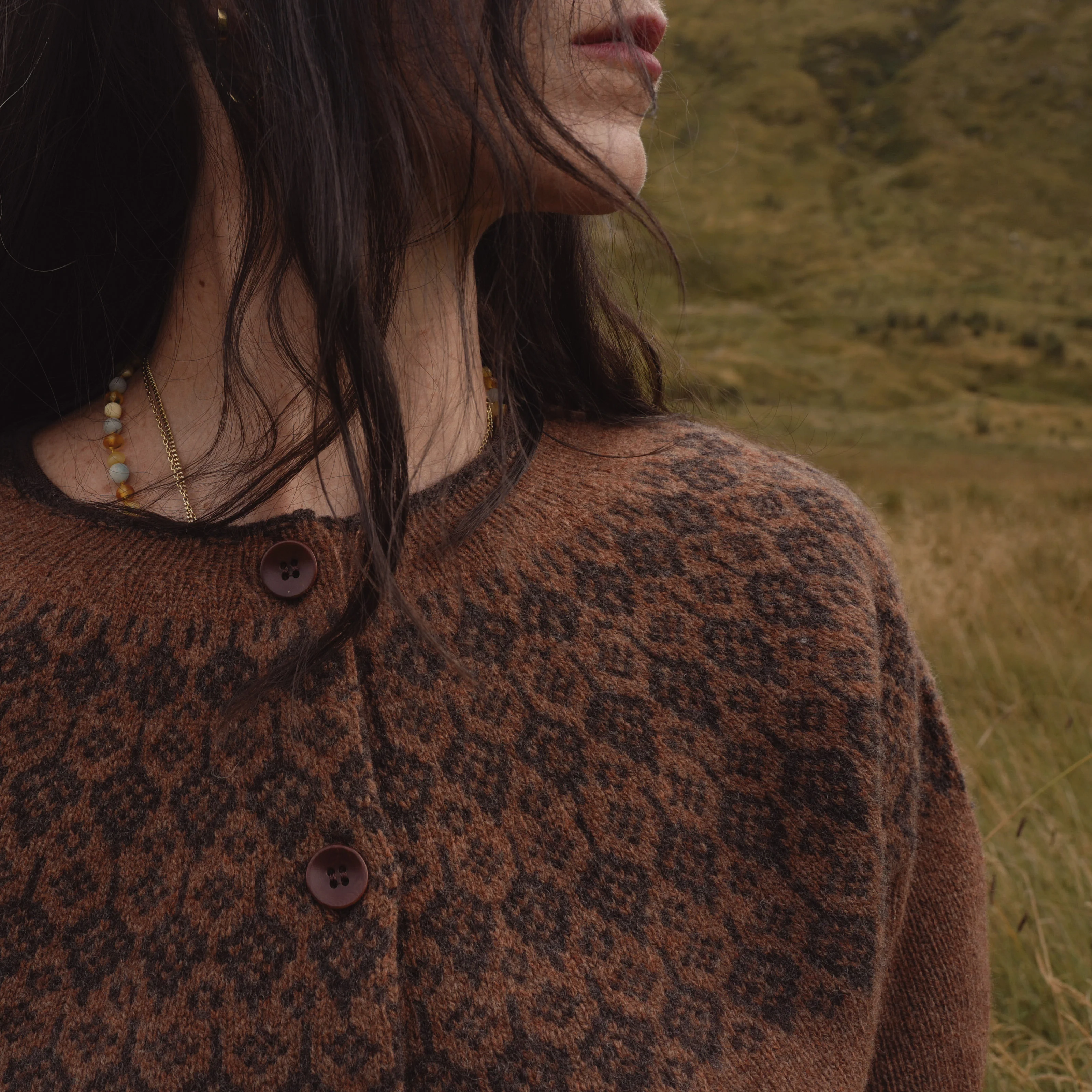 Autumn Women's Cardigan - Superfine Lambswool - Hazelnut - Image 2