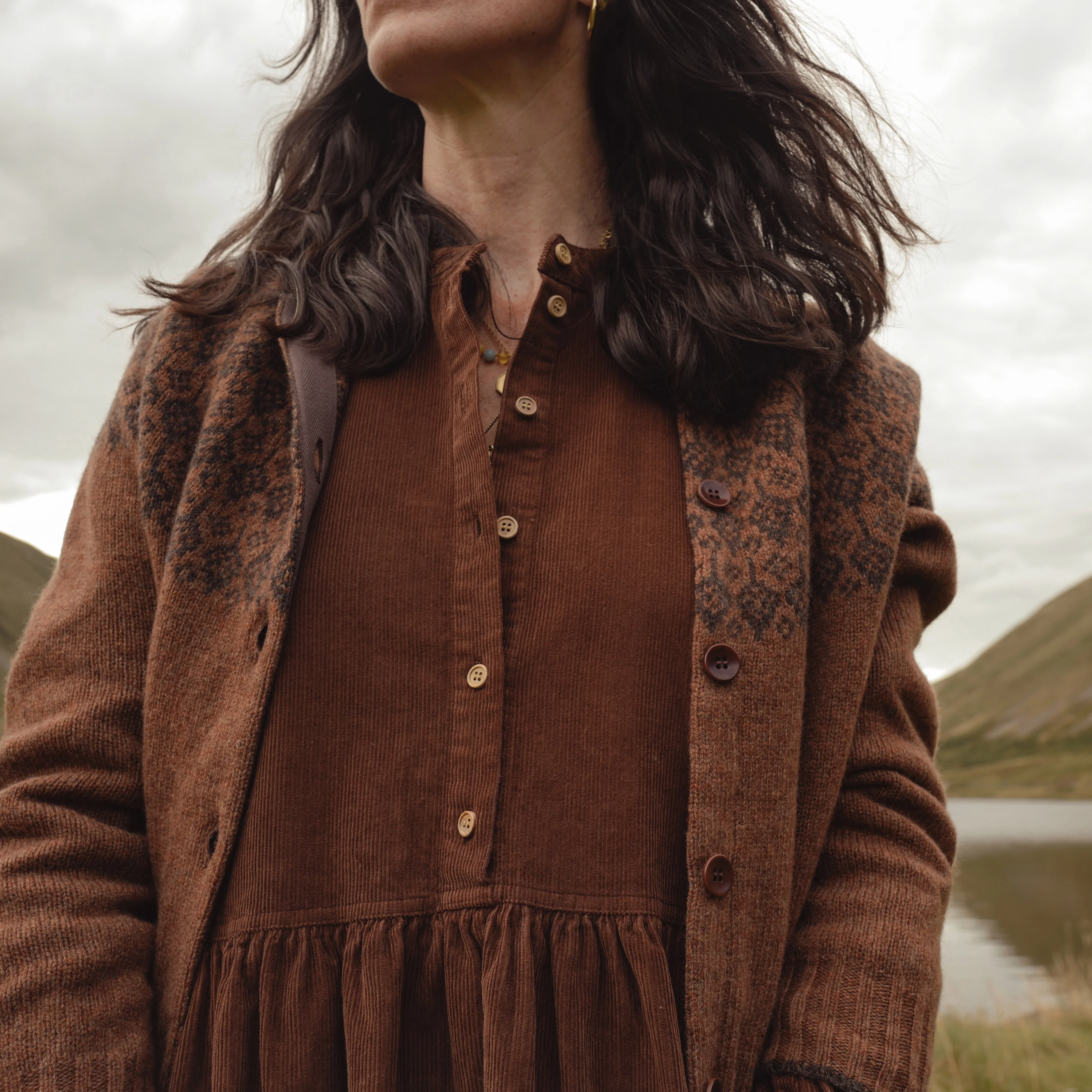 Autumn Women's Cardigan - Superfine Lambswool - Hazelnut - Image 6