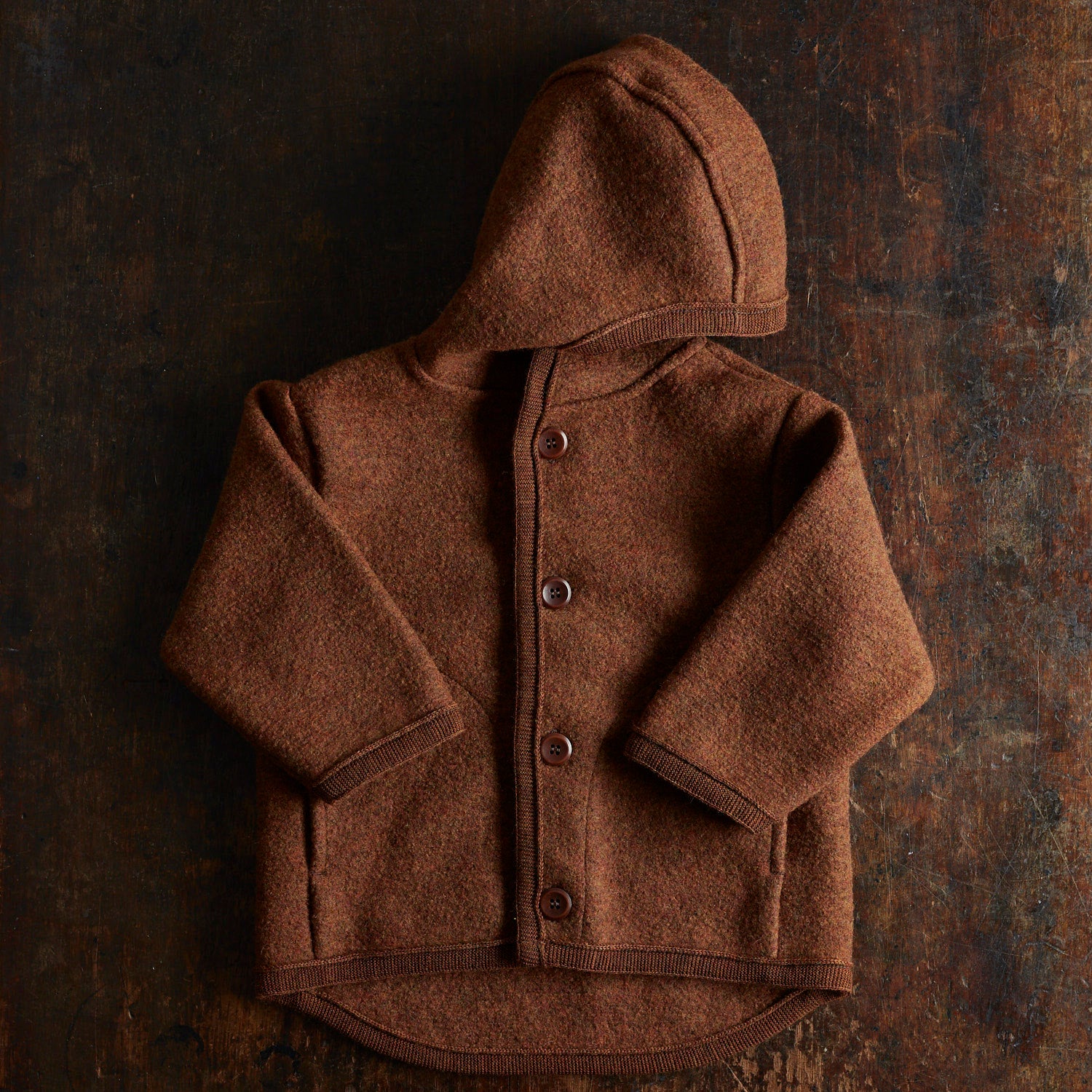 Bramble Baby & Kids Jacket - Boiled Merino Wool - Auburn - Image 2