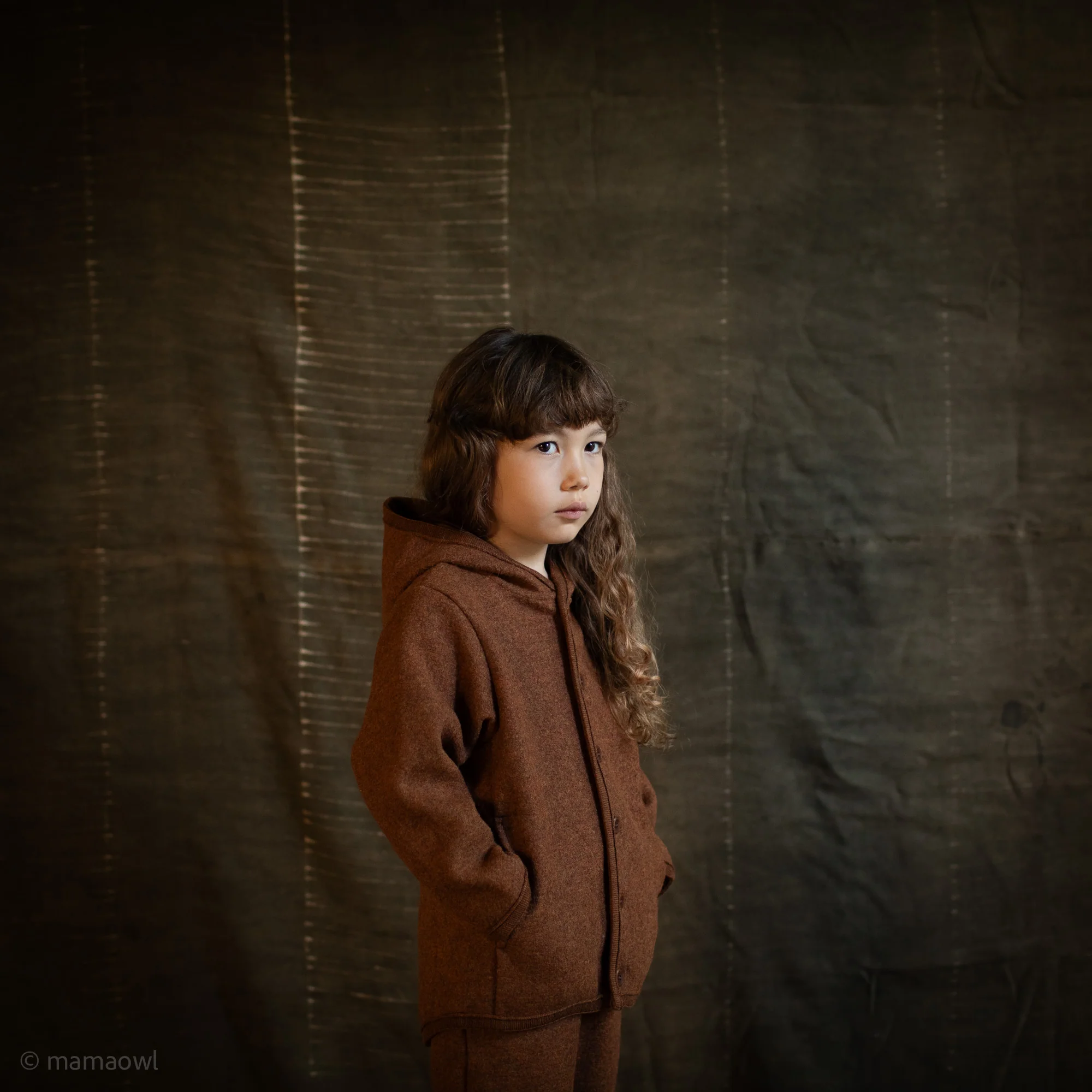 Bramble Baby & Kids Jacket - Boiled Merino Wool - Auburn - Image 4