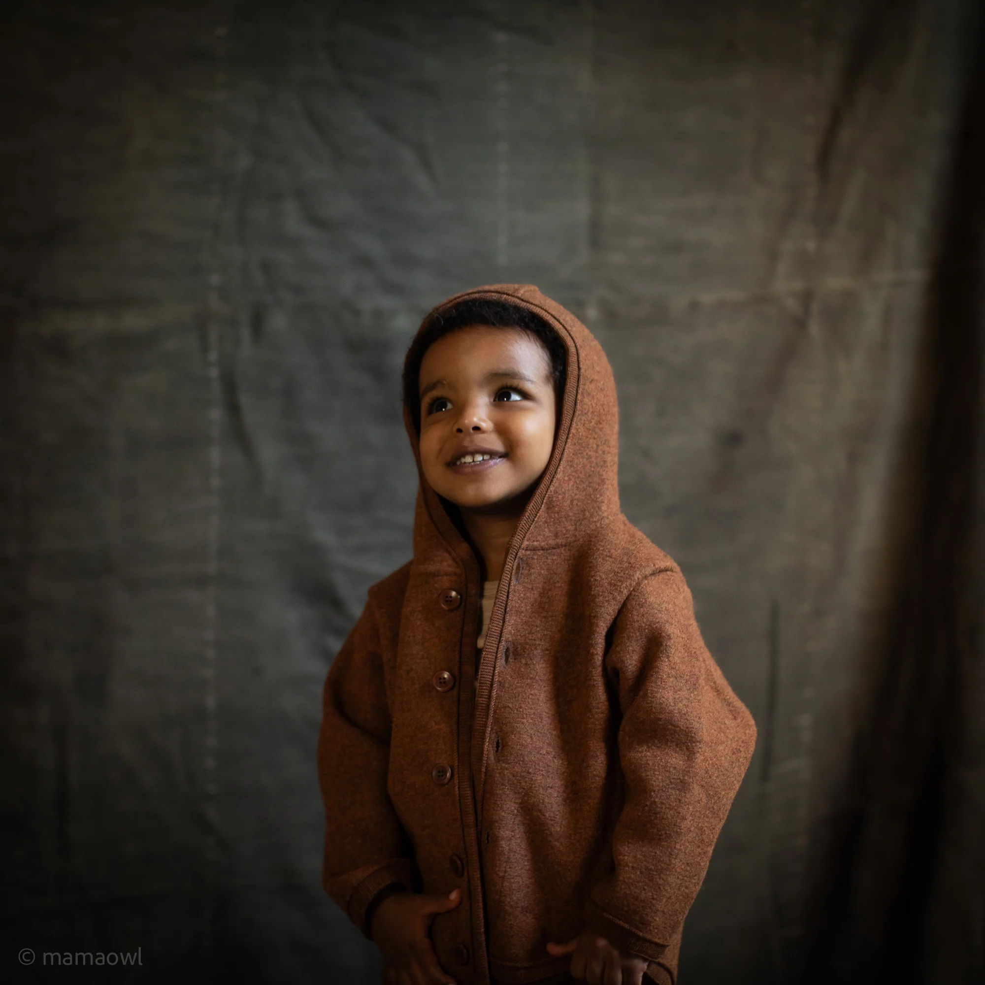 Bramble Baby & Kids Jacket - Boiled Merino Wool - Auburn - Image 5