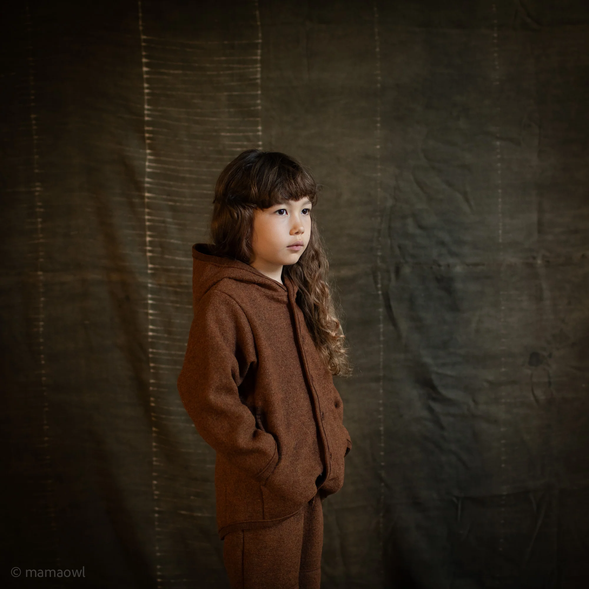 Bramble Baby & Kids Jacket - Boiled Merino Wool - Auburn - Image 6